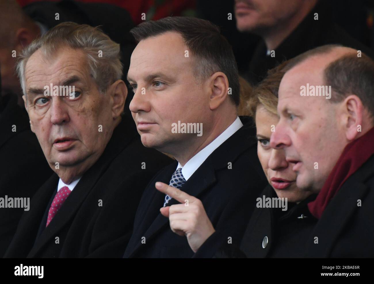  l r milos zeman president of the czech republic andrzej duda