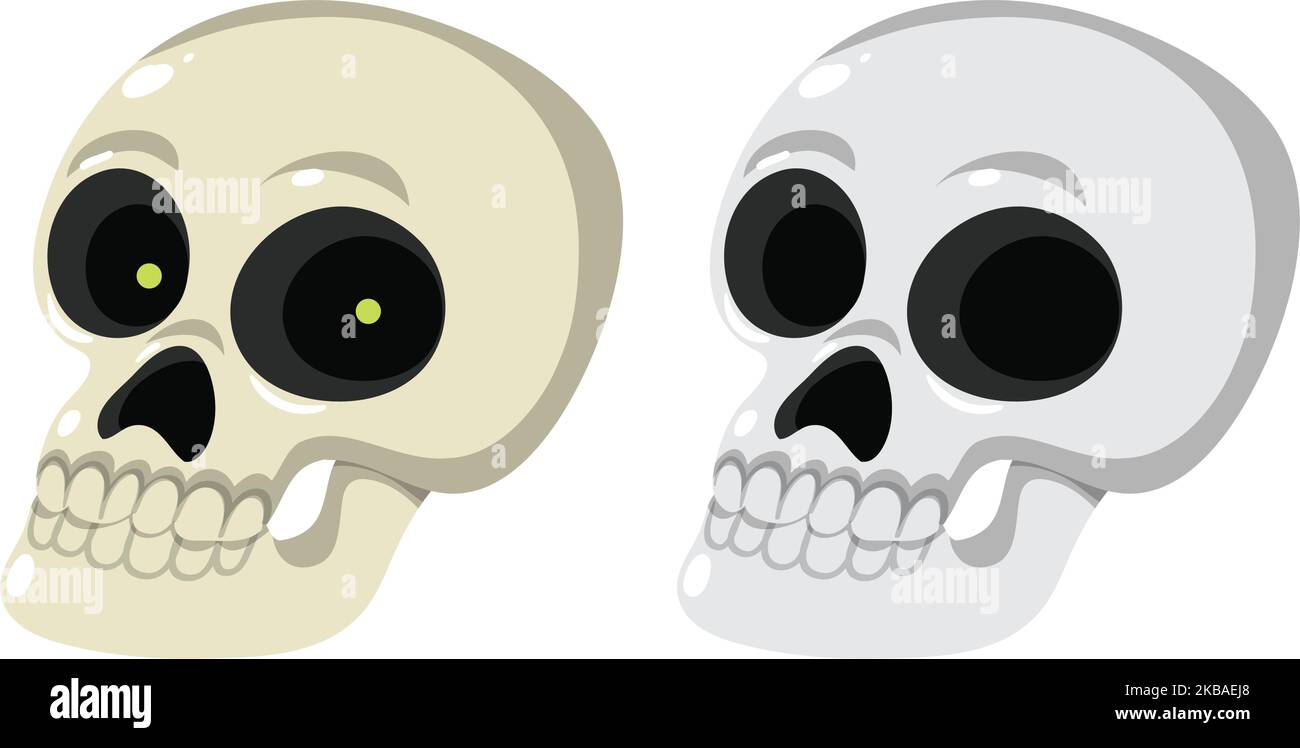 Set of human skull on white background illustration Stock Vector Image ...