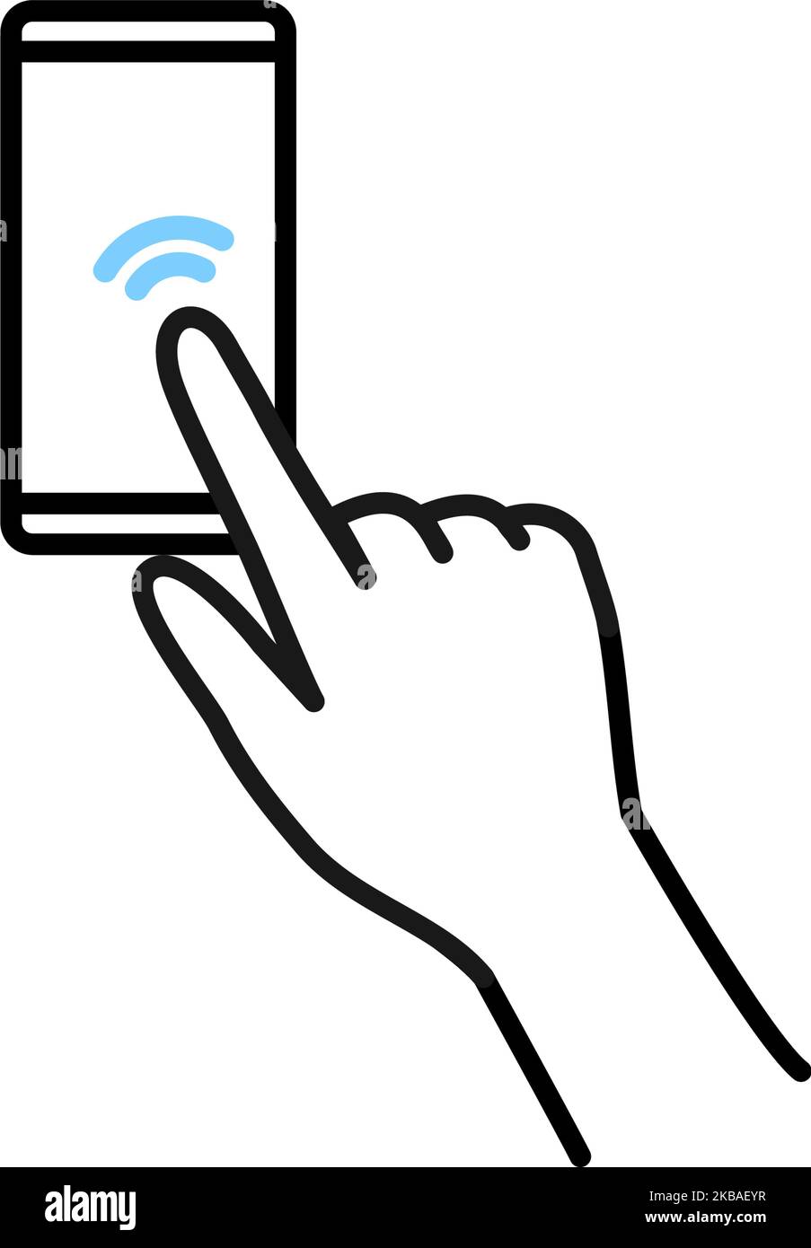 Illustration of actions to operate a smartphone (doubletap Stock