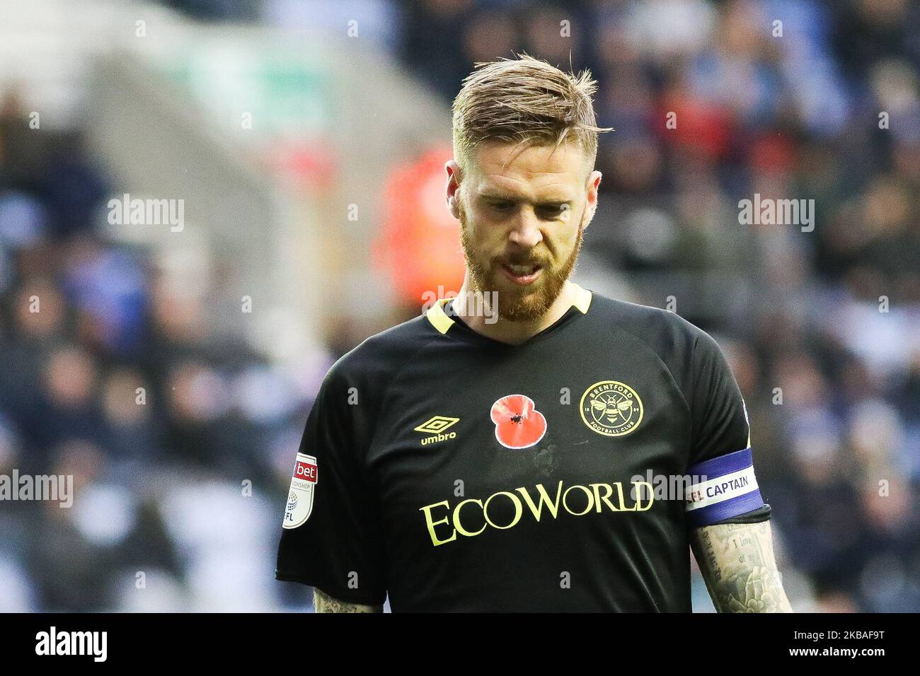 Brentford's Pontus Jansson during the Sky Bet Championship match between Wigan Athletic and Brentford at the DW Stadium, Wigan on Saturday 9th November 2019. (Photo by Tim Markland/MI News/NurPhoto) Stock Photo