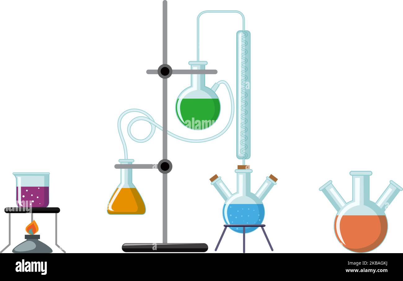 Science experiment tools cartoon illustration Stock Vector Image & Art