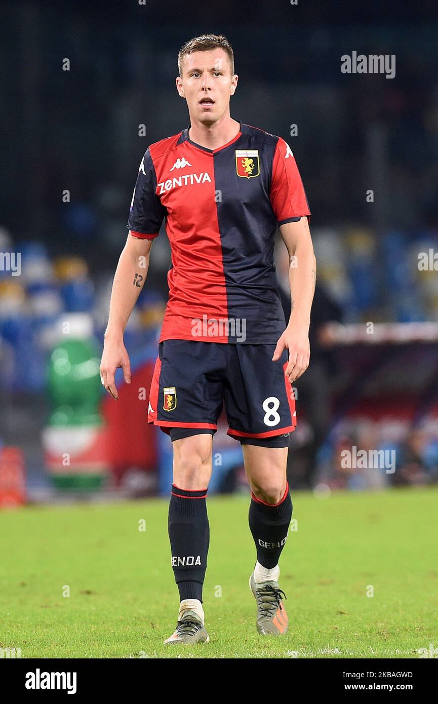 Lukas Lerager of Genoa CFC during the Serie A match between SSC Napoli and Genoa CFC at Stadio San Paolo Naples Italy on 9 November 2019. (Photo by Franco Romano/NurPhoto) Stock Photo