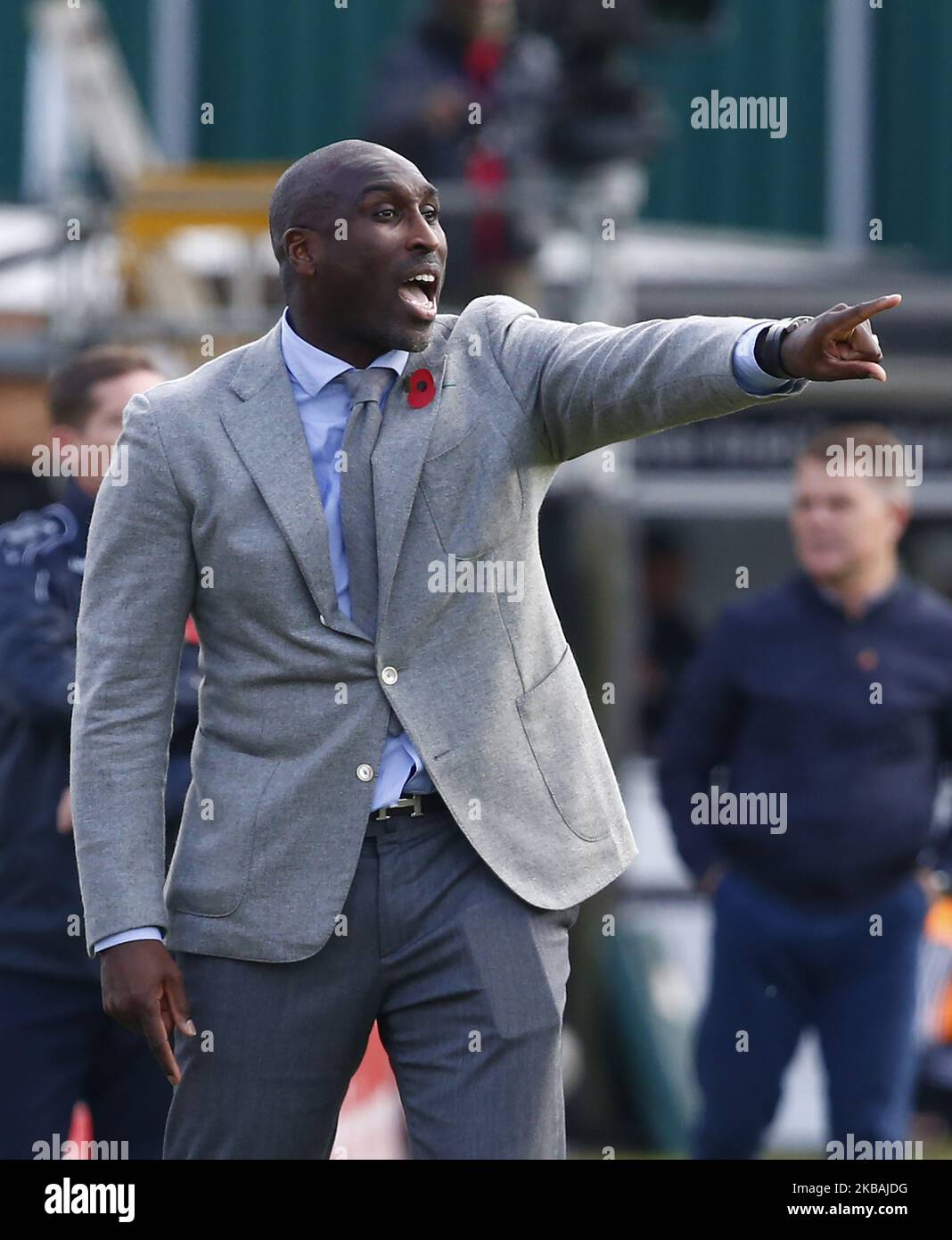 Sol Campbell manager of Southend United during The FA Cup First Round between Dover Athletic and Southend United at Crabble Athletic Ground , Dover, England on 10 November 2019 (Photo by Action Foto Sport/NurPhoto) Stock Photo