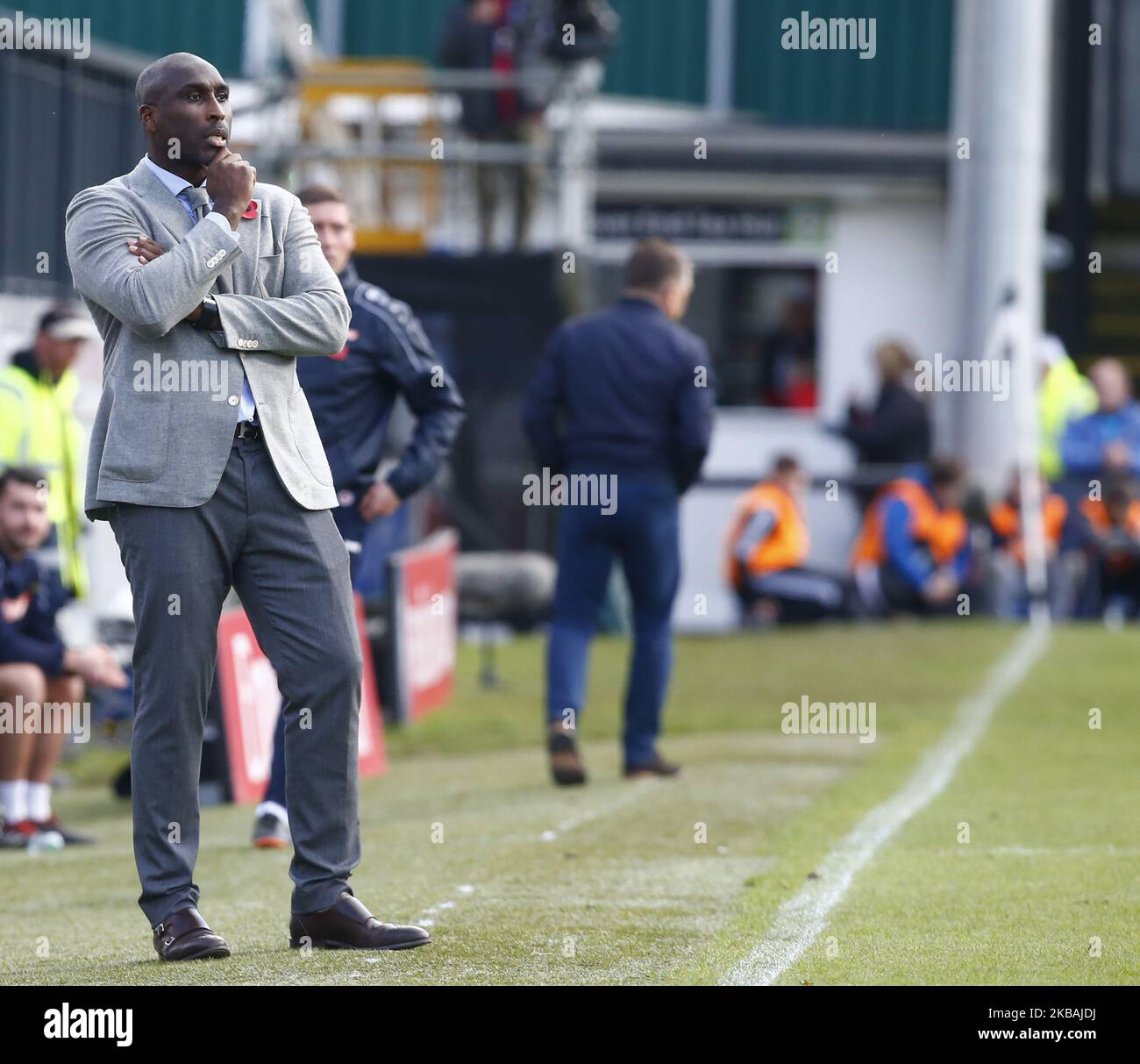 Sol Campbell manager of Southend United during The FA Cup First Round between Dover Athletic and Southend United at Crabble Athletic Ground , Dover, England on 10 November 2019 (Photo by Action Foto Sport/NurPhoto) Stock Photo