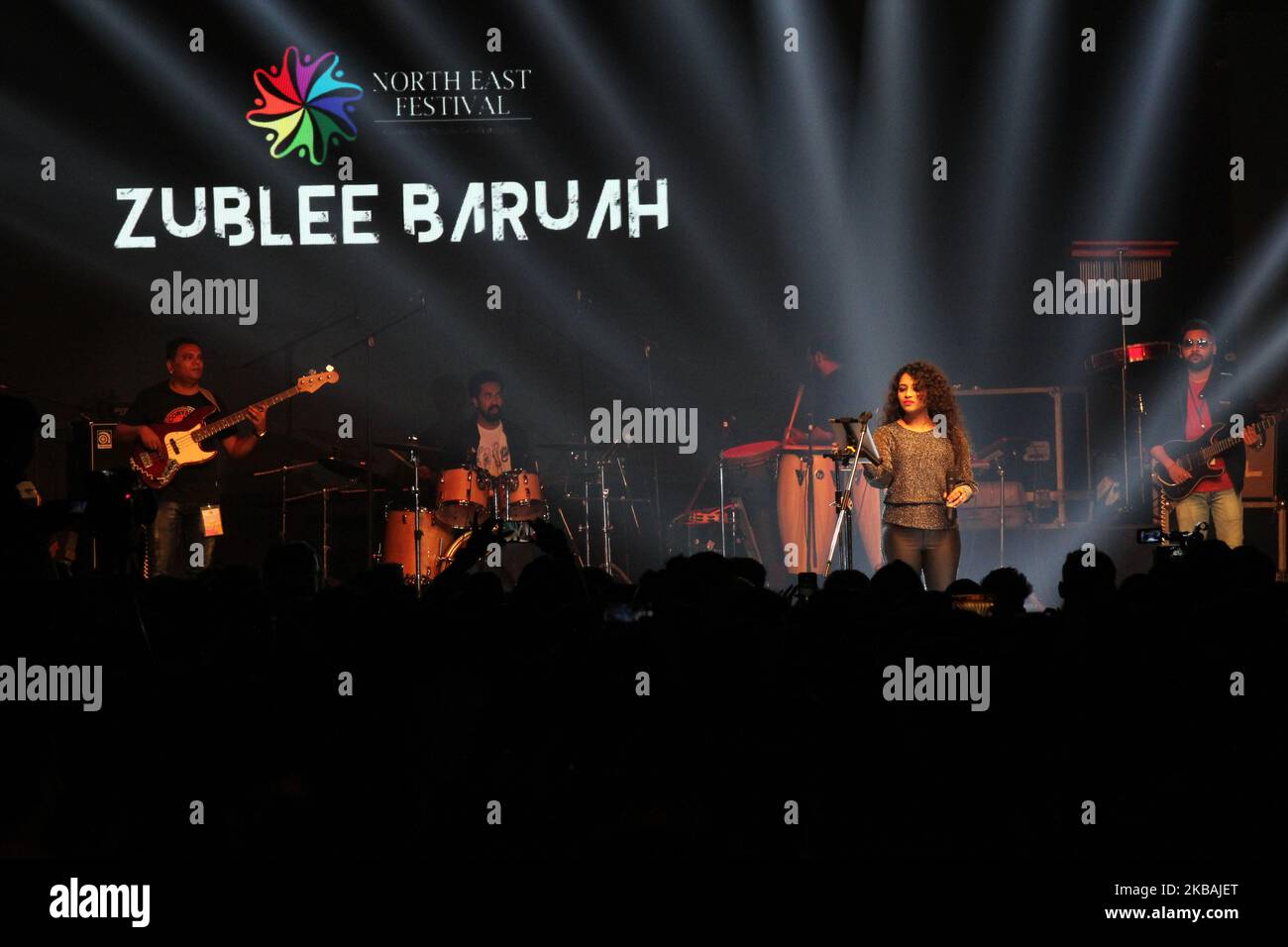 Zublee Baruah, Assamese playback singer and actor, performs during the Northeast Festival 2019 on November 10, 2019 at Indira Gandhi National Centre for the Arts in New Delhi, India. (Photo by Mayank Makhija/NurPhoto) Stock Photo