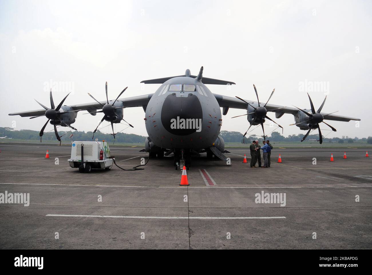 The Airbus A400M aircraft landed at Halim Perdana Kusuma Airport