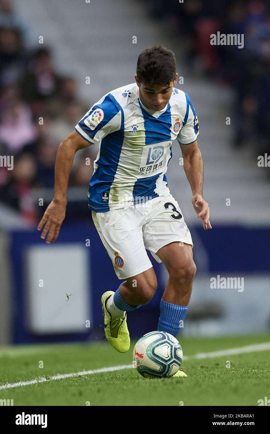 Victor Gomez of Espanyol in action during the Liga match between Club Atletico de Madrid and RCD Espanyol at Wanda Metropolitano on November 10, 2019 in Madrid, Spain. (Photo by Jose Breton/Pics Action/NurPhoto) Stock Photo