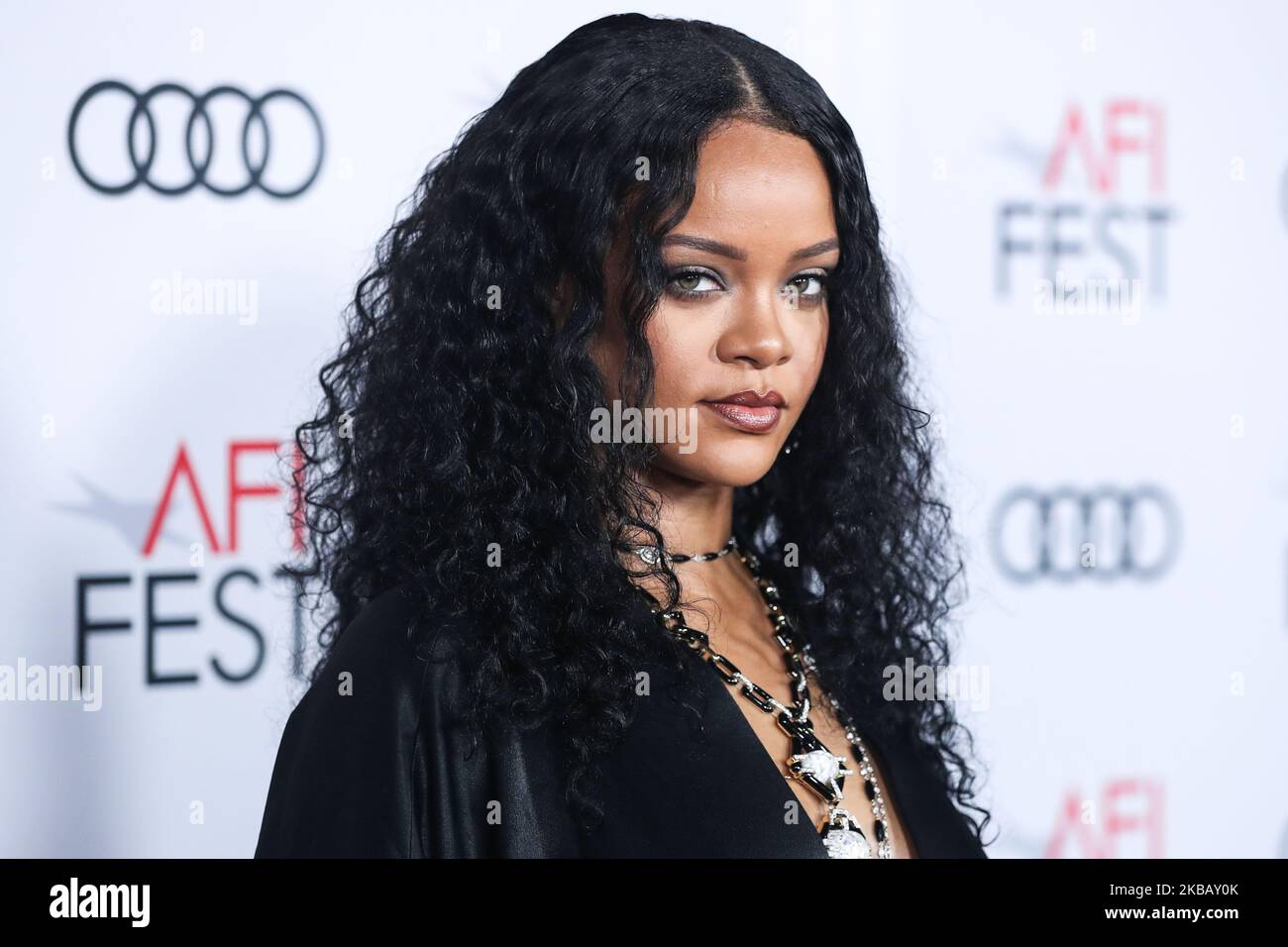 HOLLYWOOD, LOS ANGELES, CALIFORNIA, USA - NOVEMBER 14: Singer Rihanna arrives at the AFI FEST 2019 - Opening Night Gala - Premiere Of Universal Pictures' 'Queen And Slim' held at the TCL Chinese Theatre IMAX on November 14, 2019 in Hollywood, Los Angeles, California, United States. (Photo by Xavier Collin/Image Press Agency/NurPhoto) Stock Photo