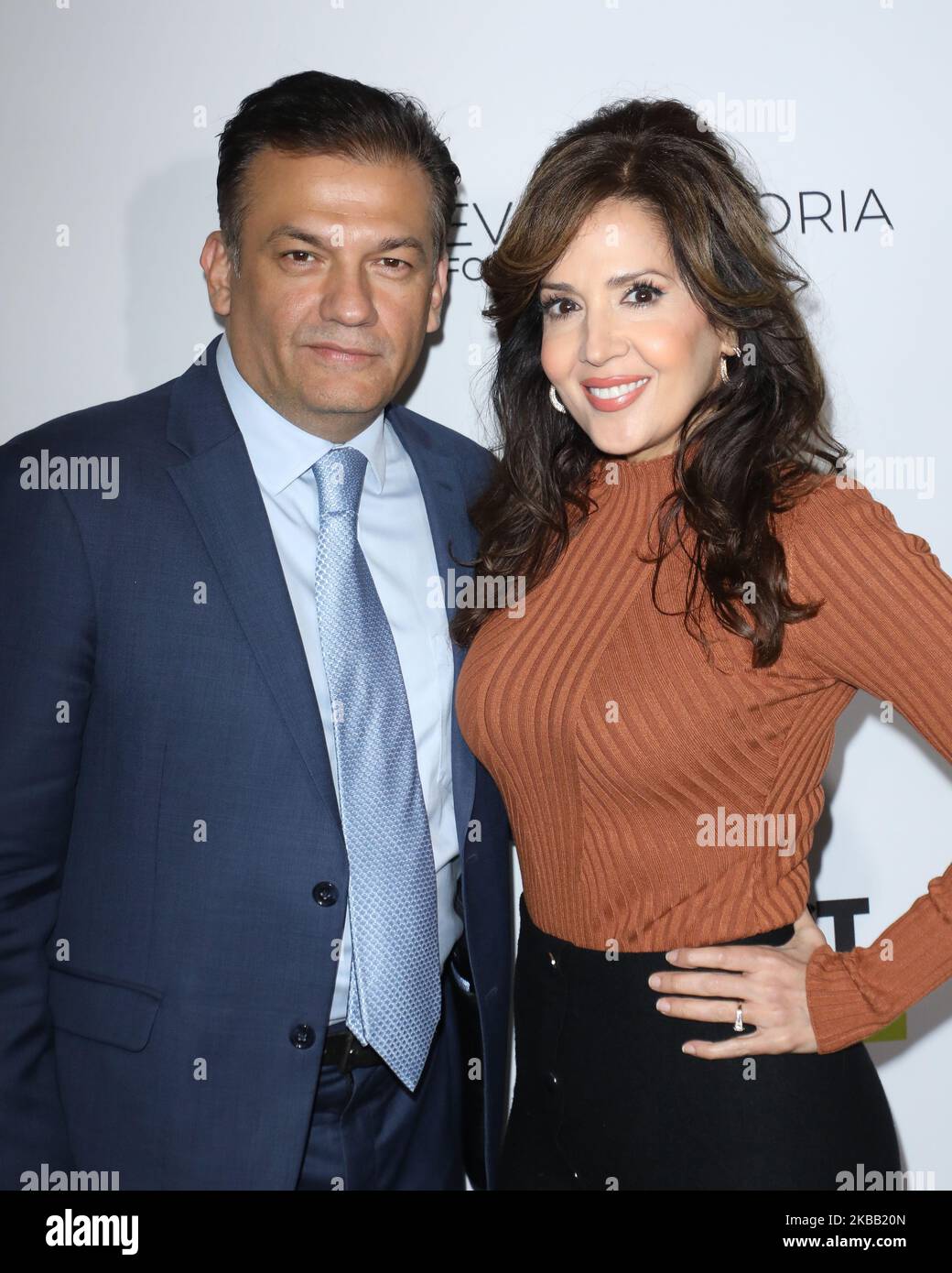 BEVERLY HILLS, LOS ANGELES, CALIFORNIA, USA - NOVEMBER 15: David Barrera and Maria Canals-Barrera arrive at the Eva Longoria Foundation Dinner Gala 2019 held at the Four Seasons Los Angeles at Beverly Hills on November 15, 2019 in Beverly Hills, Los Angeles, California, United States. (Photo by Image Press Agency/NurPhoto) Stock Photo