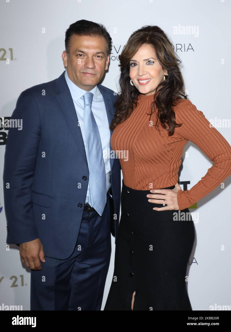 BEVERLY HILLS, LOS ANGELES, CALIFORNIA, USA - NOVEMBER 15: David Barrera and Maria Canals-Barrera arrive at the Eva Longoria Foundation Dinner Gala 2019 held at the Four Seasons Los Angeles at Beverly Hills on November 15, 2019 in Beverly Hills, Los Angeles, California, United States. (Photo by Image Press Agency/NurPhoto) Stock Photo