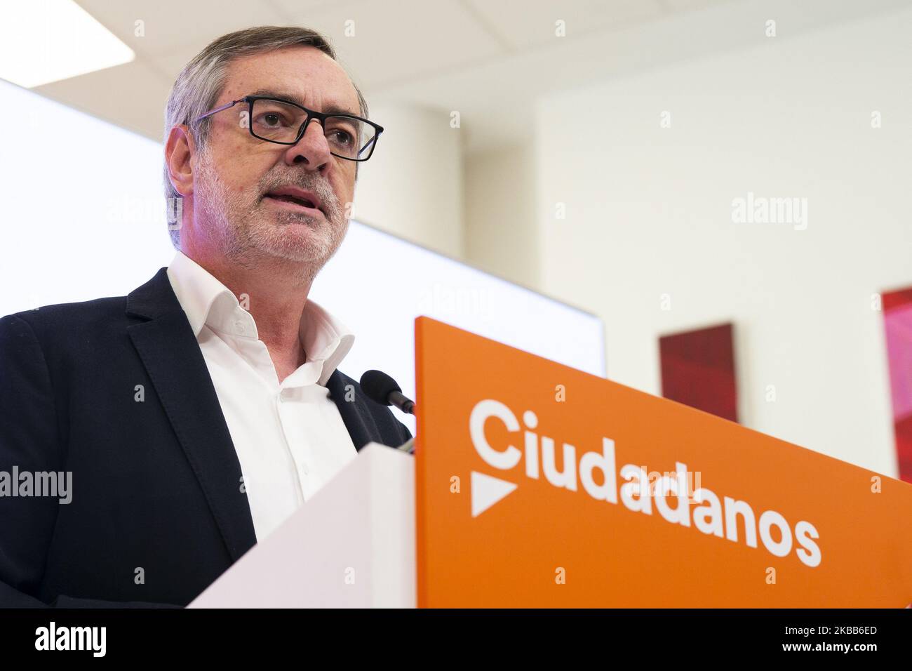Citizens Party's Secretary General, Jose Manuel Villegas Press conference of party's Permanent Committee, at party's headquarters, in Madrid, Spain, 18 November 2019. (Photo by Oscar Gonzalez/NurPhoto) Stock Photo