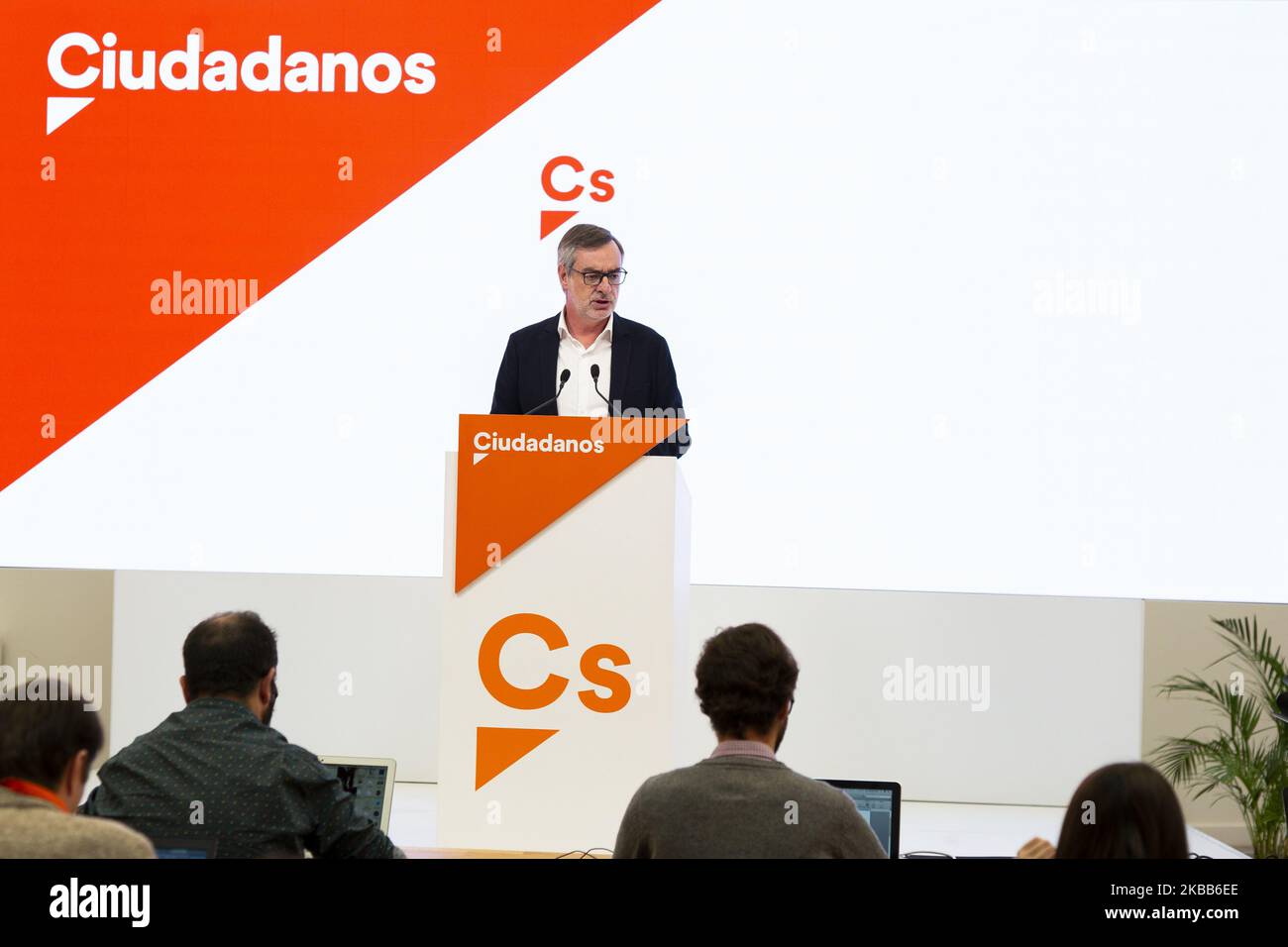 Citizens Party's Secretary General, Jose Manuel Villegas Press conference of party's Permanent Committee, at party's headquarters, in Madrid, Spain, 18 November 2019. (Photo by Oscar Gonzalez/NurPhoto) Stock Photo