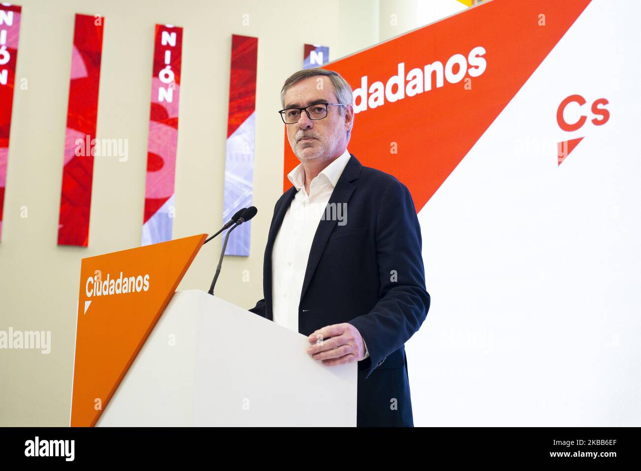 Citizens Party's Secretary General, Jose Manuel Villegas Press conference of party's Permanent Committee, at party's headquarters, in Madrid, Spain, 18 November 2019. (Photo by Oscar Gonzalez/NurPhoto) Stock Photo