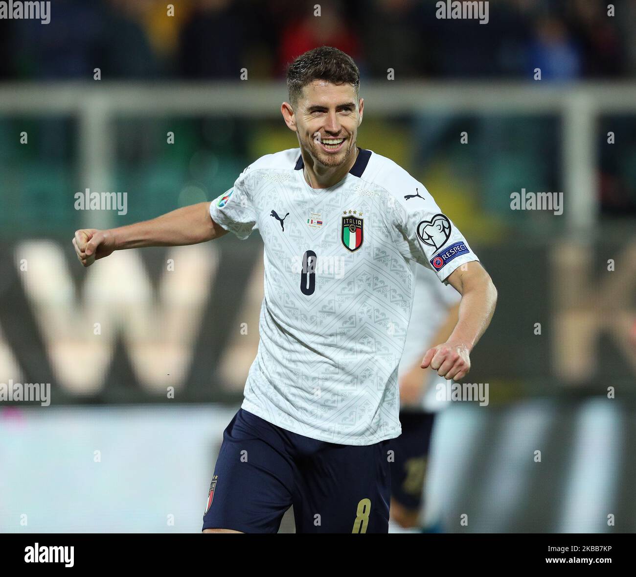 Jorginho during the UEFA Euro 2020 Qualifier between Italy and Armenia on November 18, 2019 in Palermo, Italy. (Photo by Gabriele Maricchiolo/NurPhoto) Stock Photo