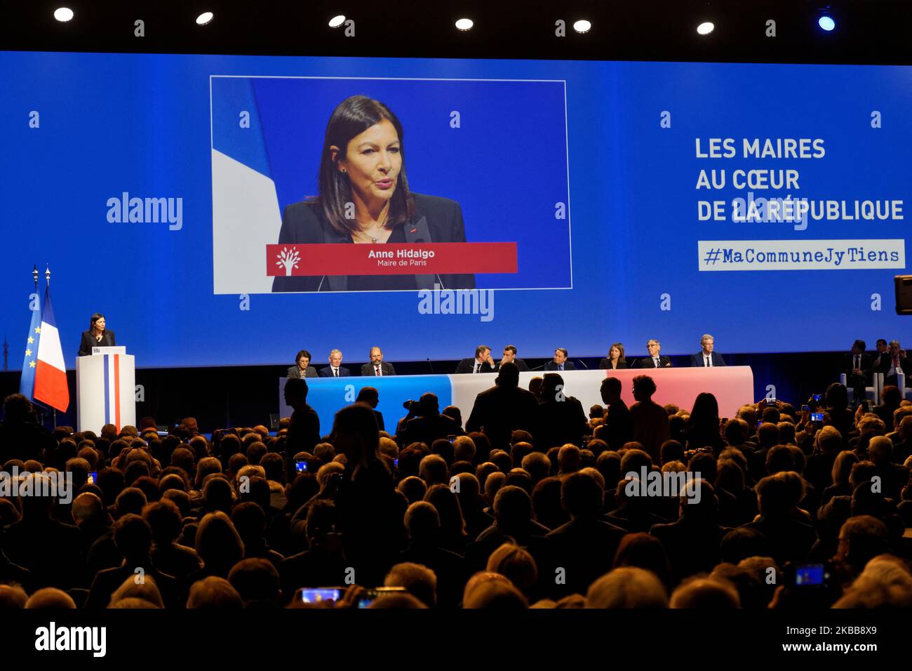 Mayor of Paris Anne Hidalgo welcomes to 102sd french mayors congress in Paris, France, on November 19, 2019. (Photo by Daniel Pier/NurPhoto) Stock Photo