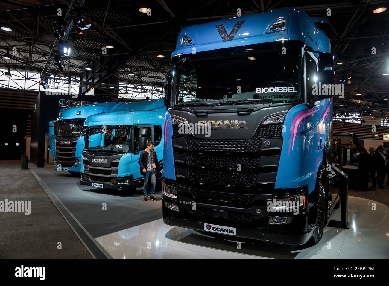 15th edition of Solutrans, the international exhibition for road and urban transport solutions, in Lyon, France, on 19 November 2019. (Photo by Nicolas Liponne/NurPhoto) Stock Photo
