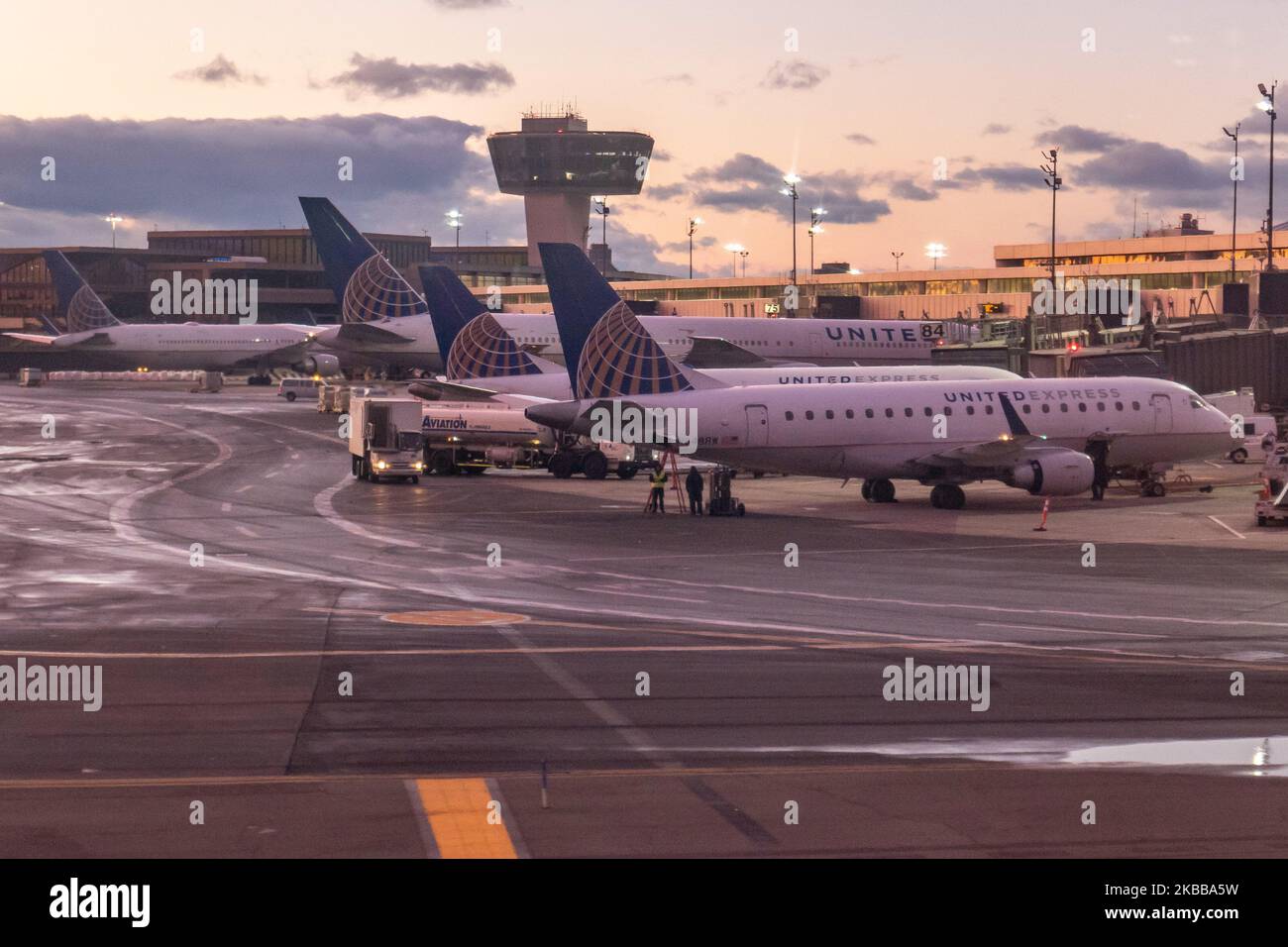 Batch of United Airlines Aircraft. General view of United Airlines