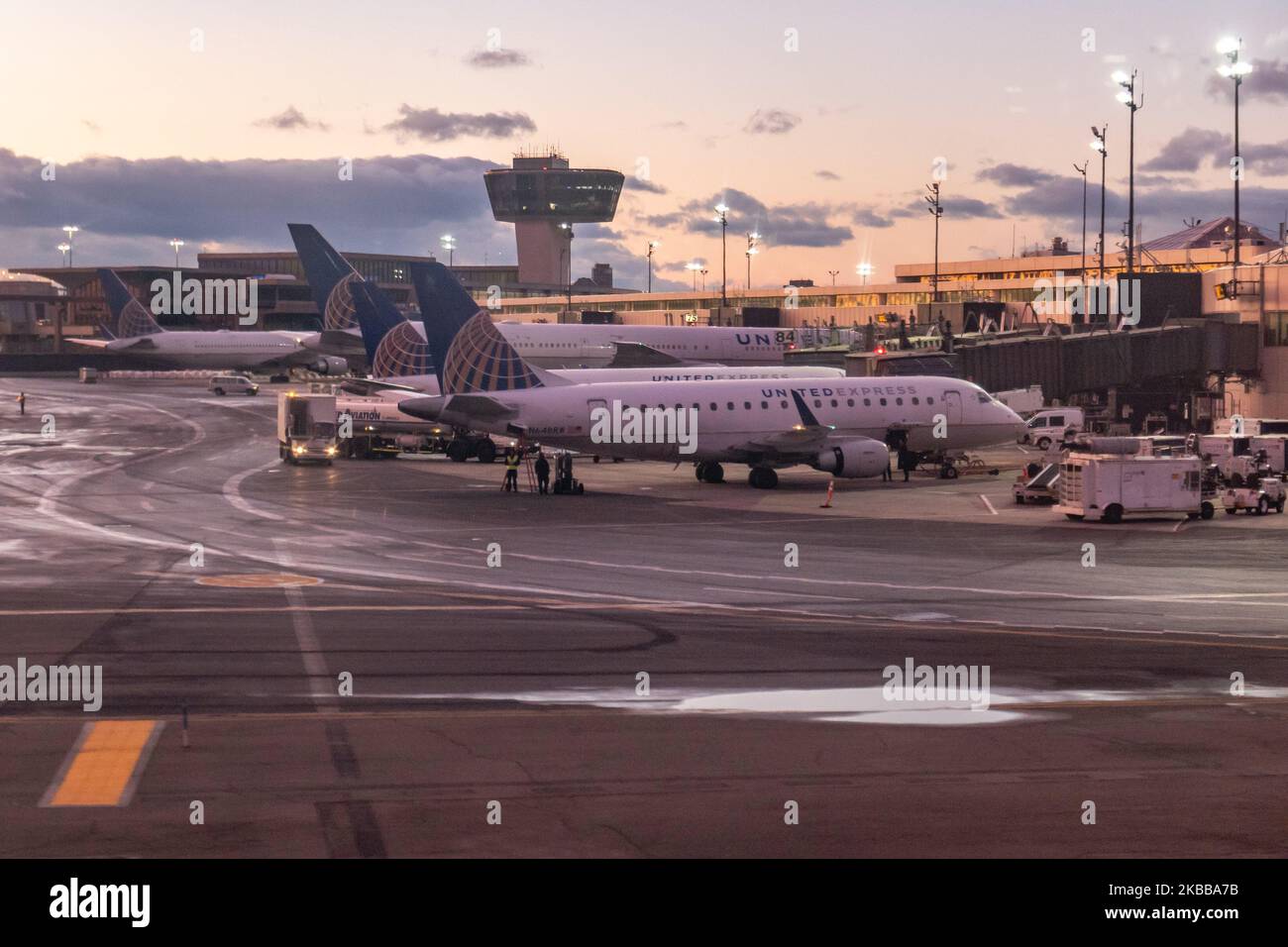 Batch of United Airlines Aircraft. General view of United Airlines