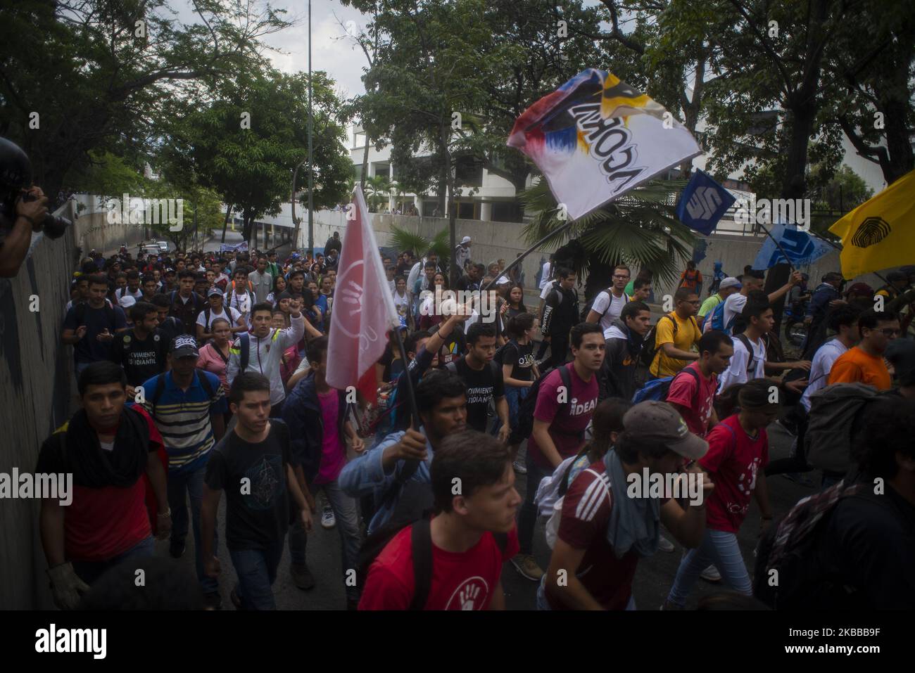 Opposition take part in a march called by university students to protest against Venezuela's President Nicolas Maduro in Caracas on November 21, 2019. (Photo by Jonathan Lanza/NurPhoto) Stock Photo