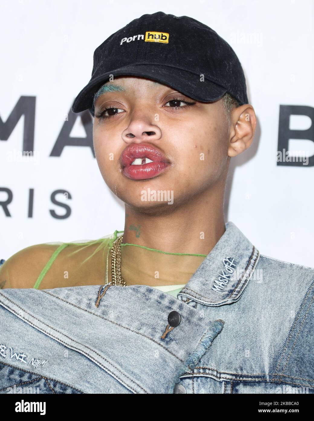 HOLLYWOOD, LOS ANGELES, CALIFORNIA, USA - NOVEMBER 21: Model Slick Woods arrives at the PUMA x Balmain Los Angeles Launch Event held at Milk Studios on November 21, 2019 in Hollywood, Los Angeles, California, United States. (Photo by Xavier Collin/Image Press Agency/NurPhoto) Stock Photo