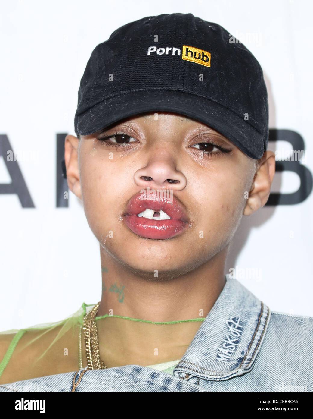 HOLLYWOOD, LOS ANGELES, CALIFORNIA, USA - NOVEMBER 21: Model Slick Woods arrives at the PUMA x Balmain Los Angeles Launch Event held at Milk Studios on November 21, 2019 in Hollywood, Los Angeles, California, United States. (Photo by Xavier Collin/Image Press Agency/NurPhoto) Stock Photo