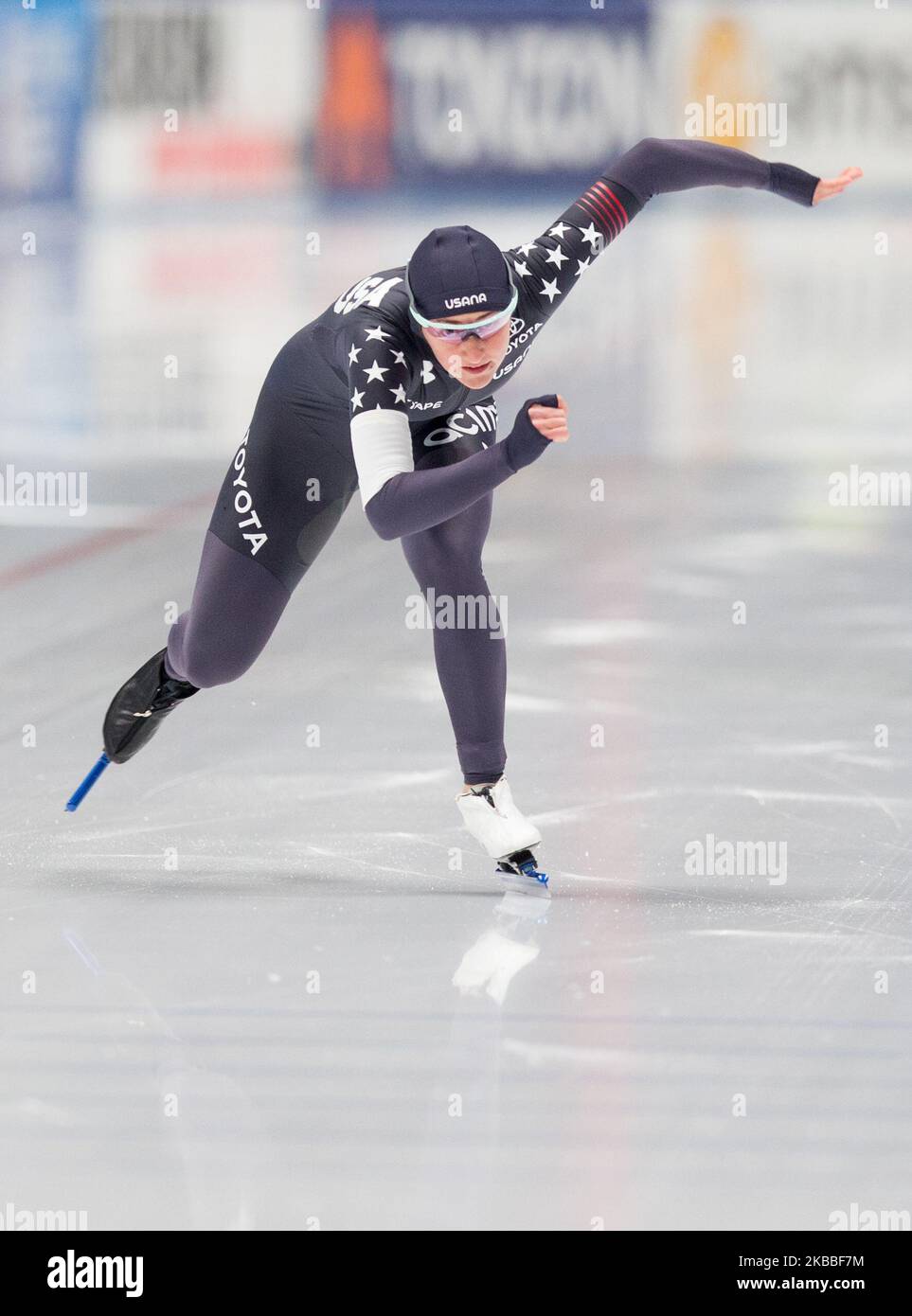 Kimi Goetz (USA) competes during the ISU Speed Skating World Cup in Tomaszow Mazowiecki, Poland, on November 23, 2019. (Photo by Foto Olimpik/NurPhoto) Stock Photo
