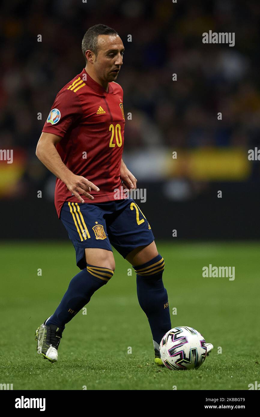 Santi Cazorla (Villarreal CF) of Spain during the UEFA Euro 2020 Qualifier between Spain and Romania on November 18, 2019 in Madrid, Spain. (Photo by Jose Breton/Pics Action/NurPhoto) Stock Photo