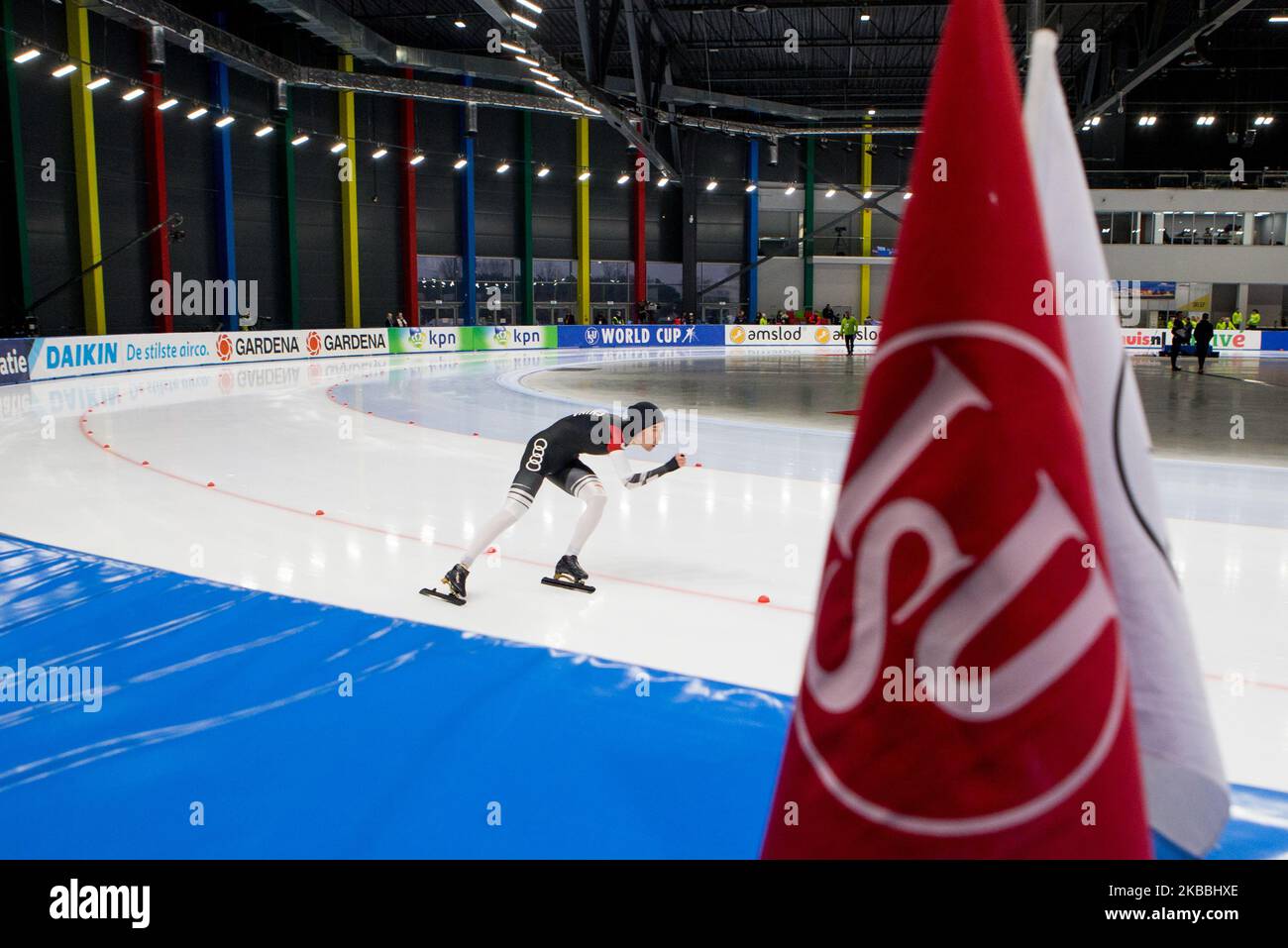 Mei Han (CHN) competes during the ISU Speed Skating World Cup in Tomaszow Mazowiecki, Poland, on November 24, 2019. (Photo by Foto Olimpik/NurPhoto) Stock Photo