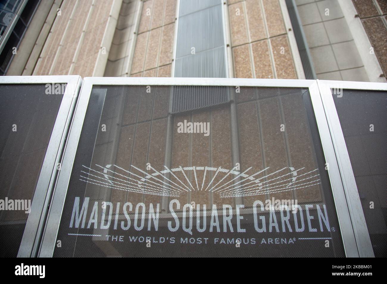 Madison Square Garden MSG, a multipurpose sports and concert arena located above metro Penn / Pennsylvania Station in the Chelsea neighborhood of Manhattan between 7th and 8th avenue, New York City NYC in the United States. Nowadays it is home to the New York Rangers of the National Hockey League - NHL and the New York Knicks of the National Basketball Association - NBA (Photo by Nicolas Economou/NurPhoto) Stock Photo