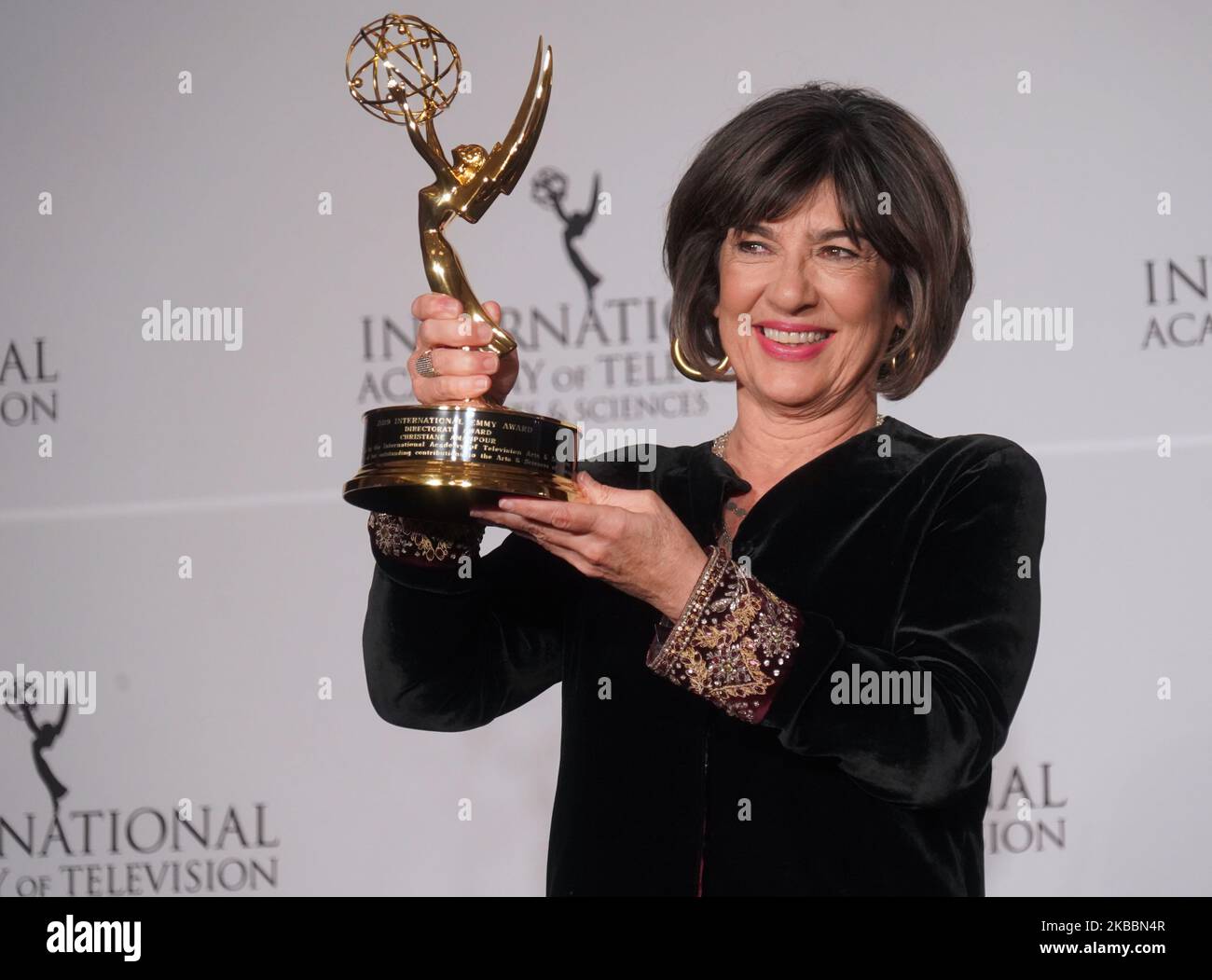 Iranian British journalist Christiane Amanpour at the 47th International Emmy awards night at New York Hilton on November 25, 2019 in New York City (Photo by Selcuk Acar/NurPhoto) Stock Photo