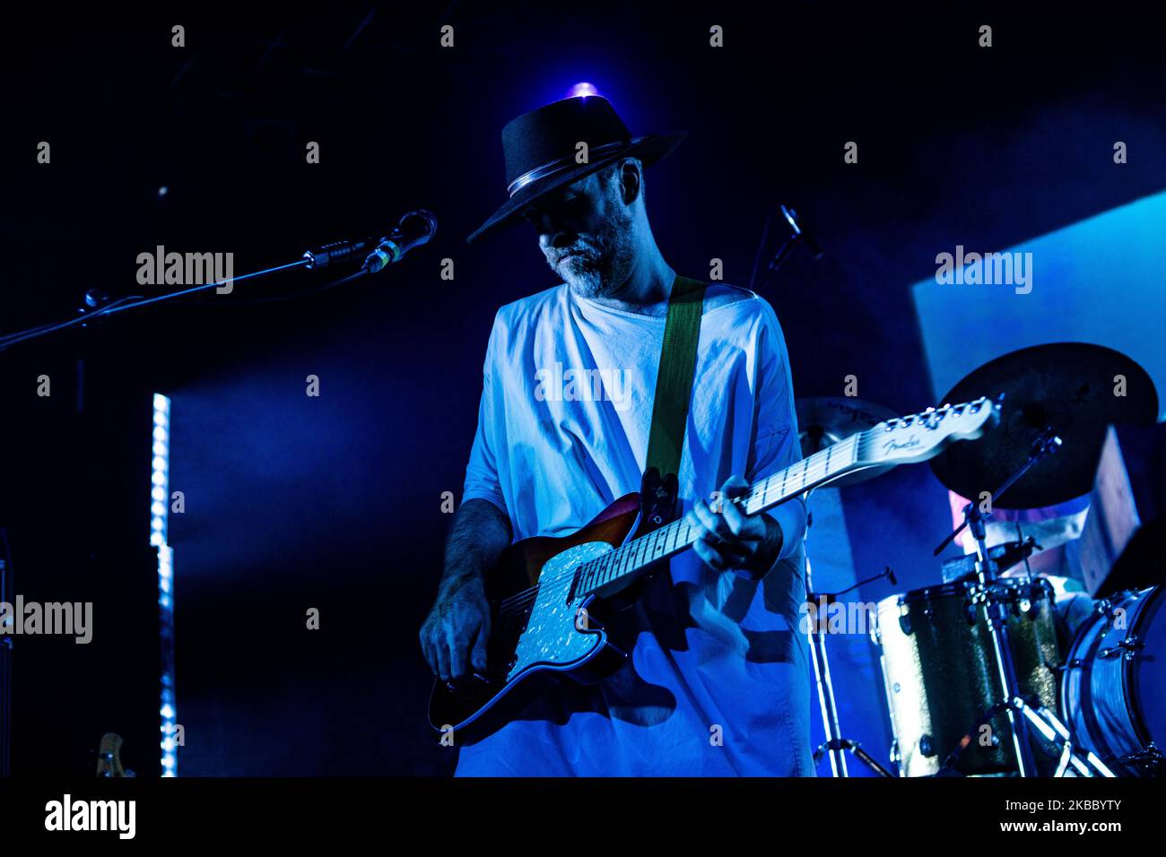 Al Doyle of English synth-pop band Hot chip performs at Alcatraz in Milano, Italy, on November 30 2019. The group consists of multi-instrumentalists Alexis Taylor, and Felix Martin. They are occasionally supplemented by Rob Smoughton and Sarah Jones for live performances and studio recordings. The group primarily produces music in the synth-pop and alternative dance genres, drawing influences from house and disco. (Photo by Mairo Cinquetti/NurPhoto) Stock Photo