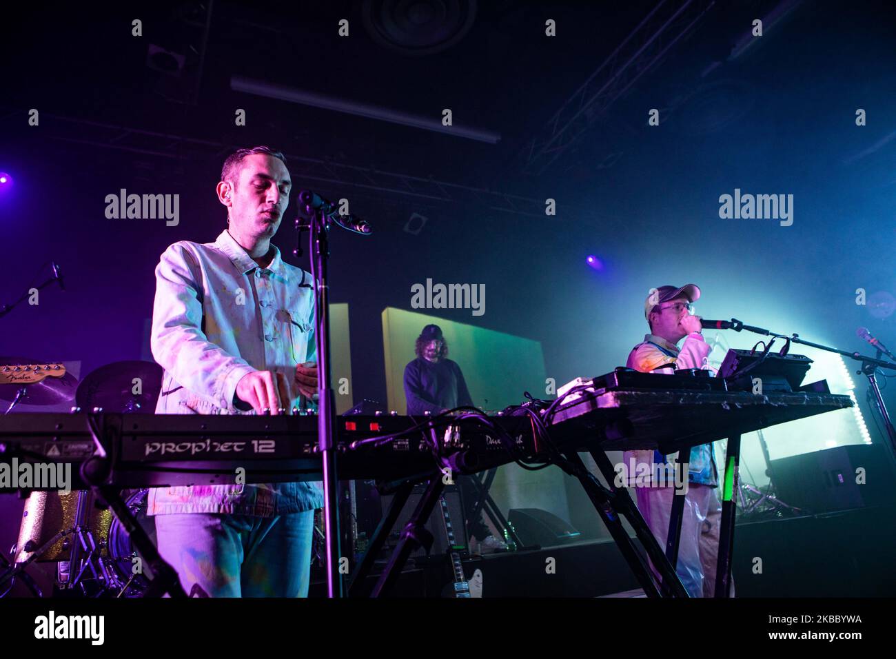 Owen Clarke (L) and Alexis Taylor (R) of English synthpop band Hot