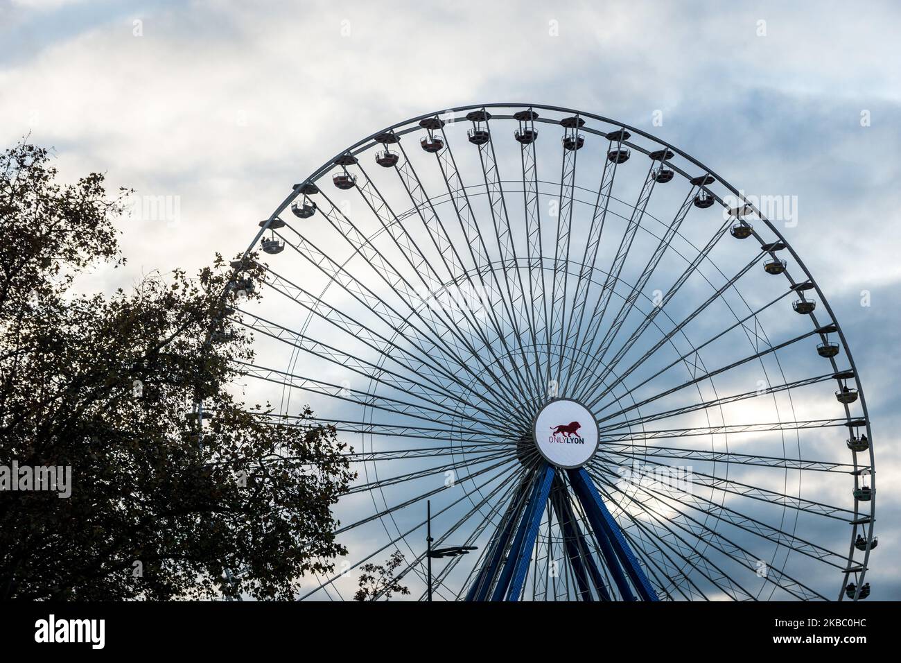 The Ferris wheel carousel was installed at Place Bellecour in Lyon, France, on December 1, 2019. (Photo by Nicolas Liponne/NurPhoto) Stock Photo