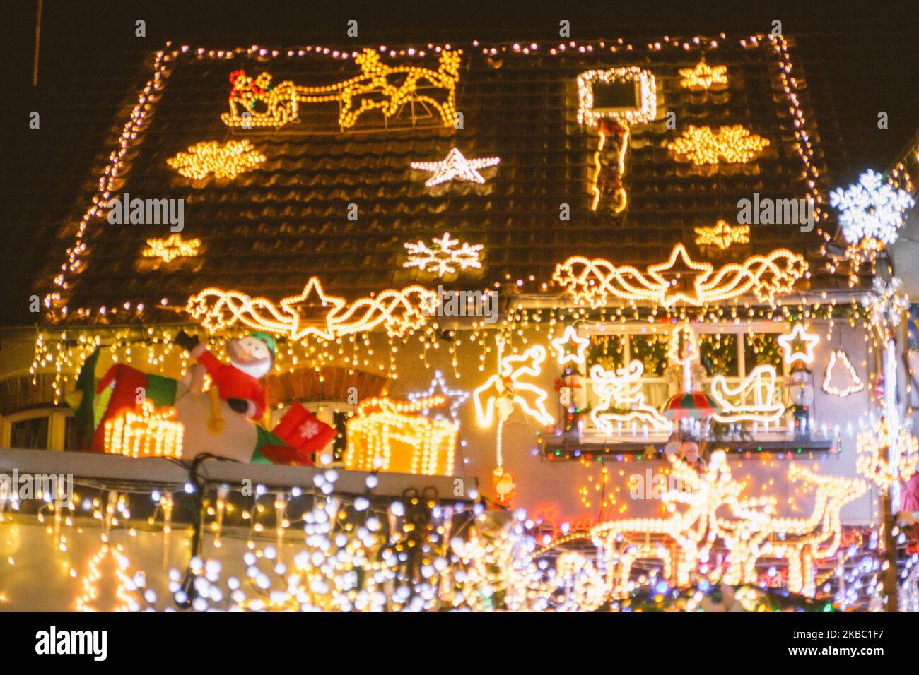 Overview of the Moerser Christmas Hause in Moers, Germany, on 1st