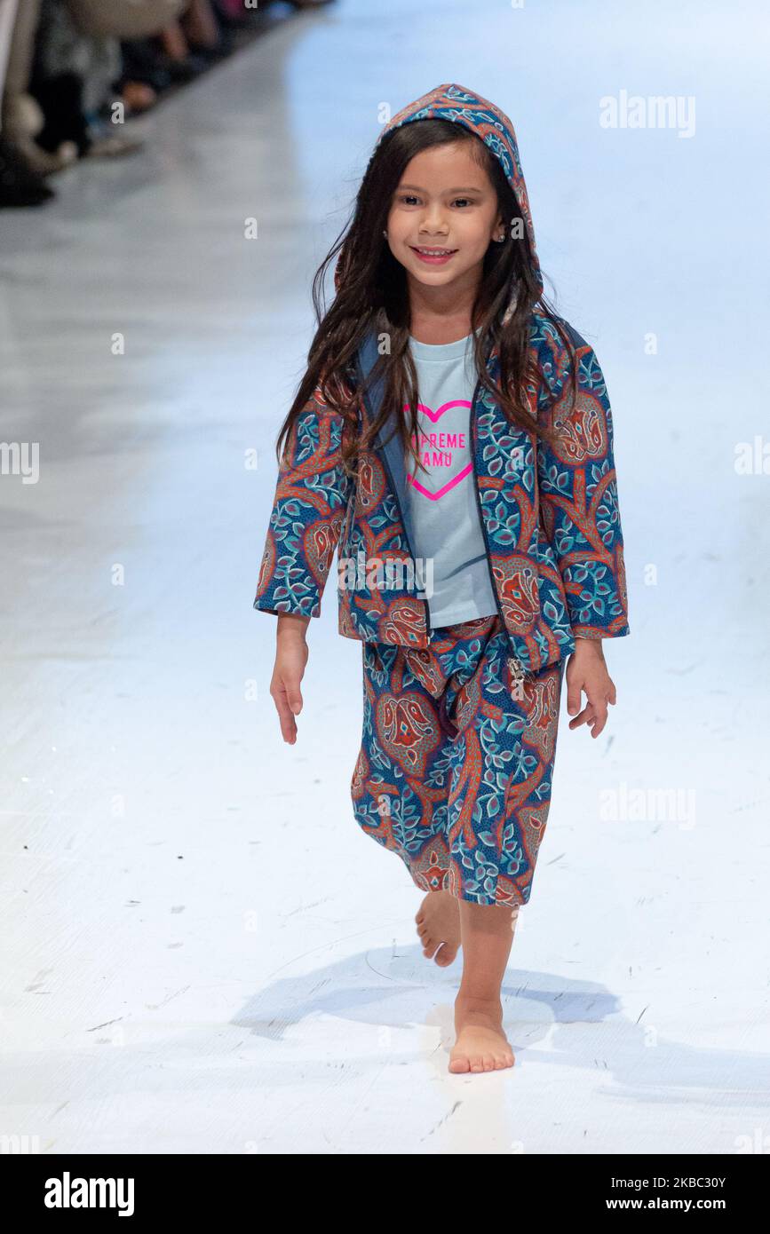 A model walks the runway at the Supreme Tamu collection for Spring and Summer 2020 during the third annual Toronto Kids Fashion Week fashion show on November 30 2019 in Toronto Canada