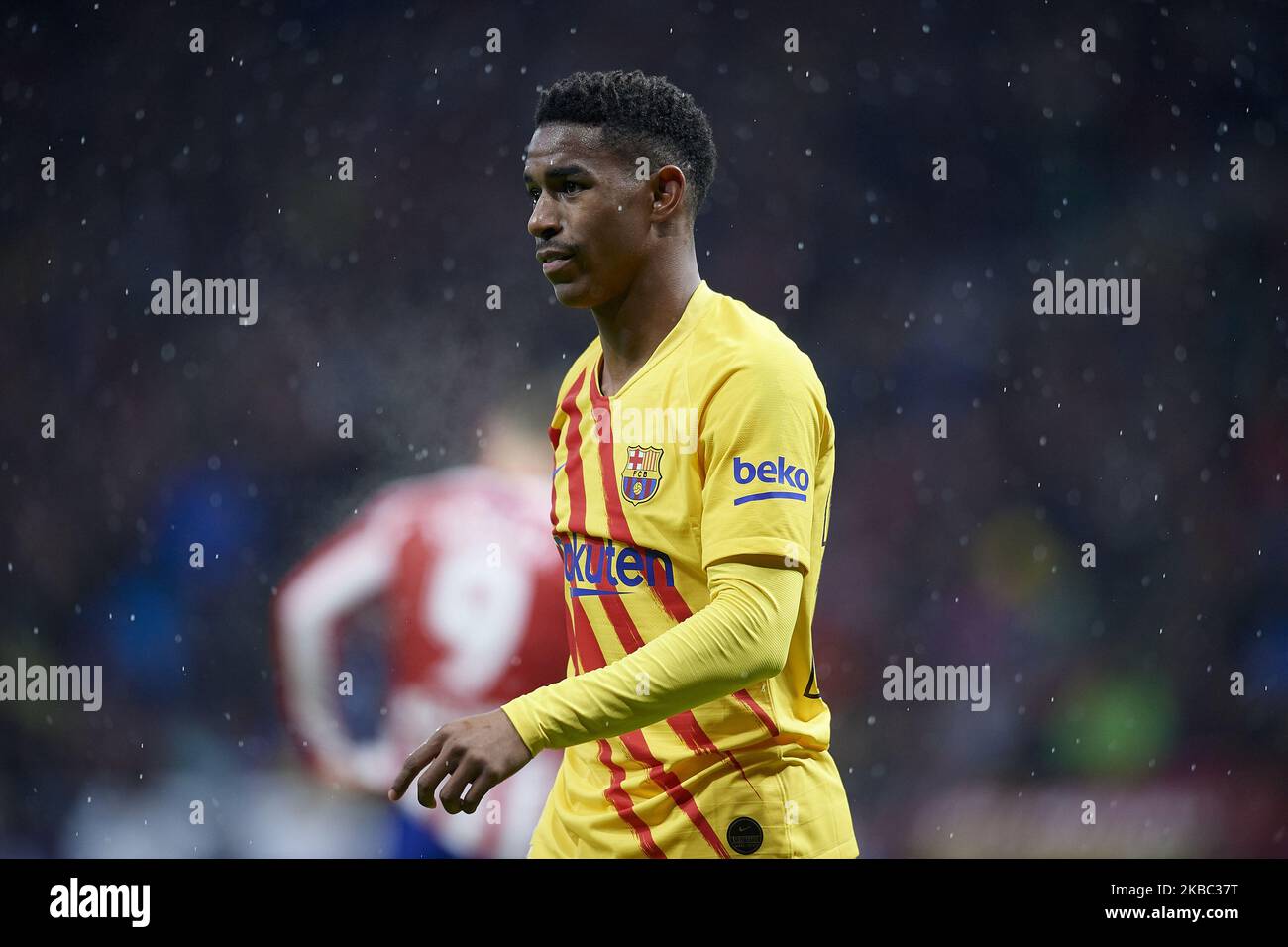 Junior Firpo of Barcelona during the Liga match between Club Atletico de Madrid and FC Barcelona at Wanda Metropolitano on December 1, 2019 in Madrid, Spain. (Photo by Jose Breton/Pics Action/NurPhoto) Stock Photo