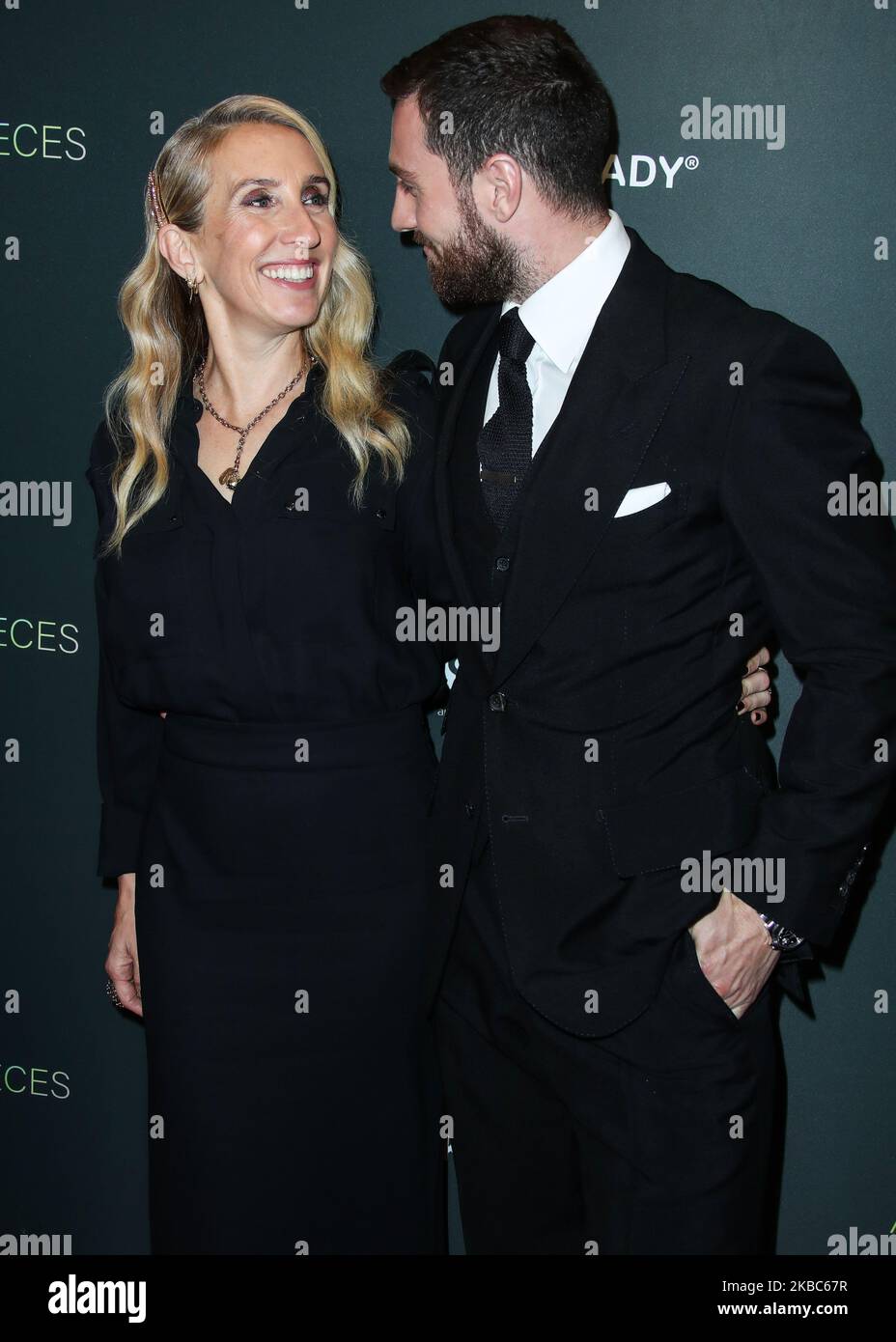 WEST HOLLYWOOD, LOS ANGELES, CALIFORNIA, USA - DECEMBER 04: Sam Taylor-Johnson and husband Aaron Taylor-Johnson arrive at the Los Angeles Special Screening Of Momentum Pictures' 'A Million Little Pieces' held at The London Hotel West Hollywood at Beverly Hills on December 4, 2019 in West Hollywood, Los Angeles, California, United States. (Photo by Xavier Collin/Image Press Agency/NurPhoto) Stock Photo