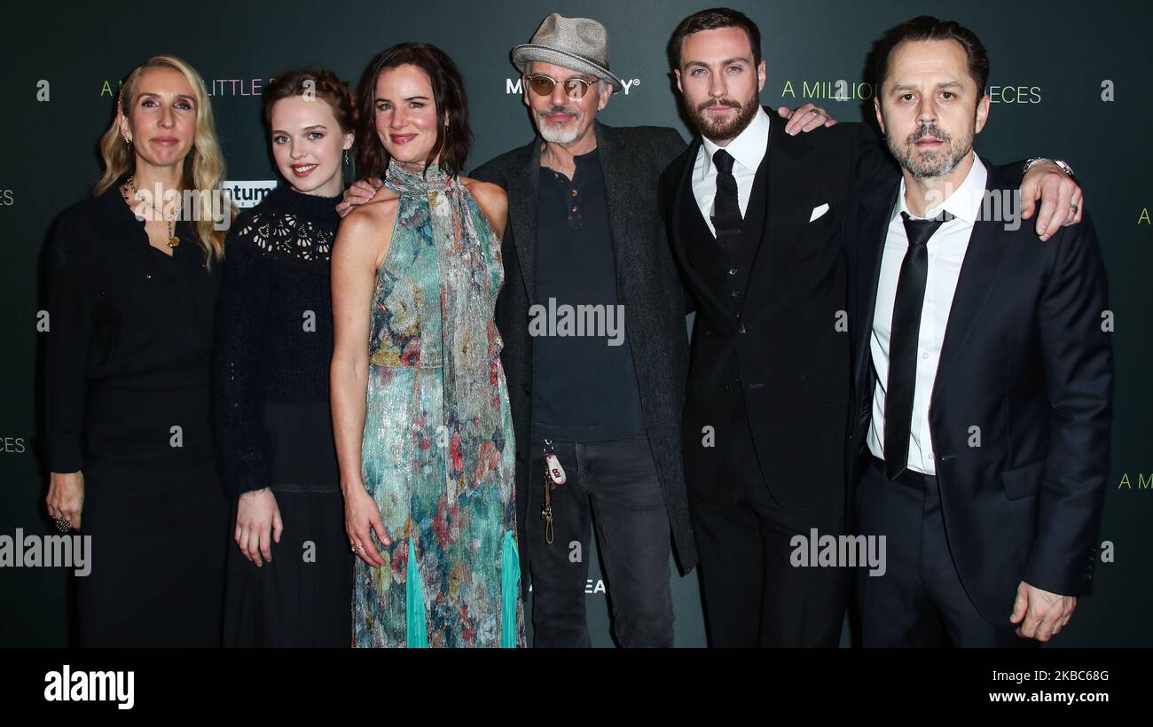 WEST HOLLYWOOD, LOS ANGELES, CALIFORNIA, USA - DECEMBER 04: Samantha Taylor-Johnson, Odessa Young, Billy Bob Thornton, Aaron Taylor-Johnson, Giovanni Ribisi and Juliette Lewis arrive at the Los Angeles Special Screening Of Momentum Pictures' 'A Million Little Pieces' held at The London Hotel West Hollywood at Beverly Hills on December 4, 2019 in West Hollywood, Los Angeles, California, United States. (Photo by Xavier Collin/Image Press Agency/NurPhoto) Stock Photo