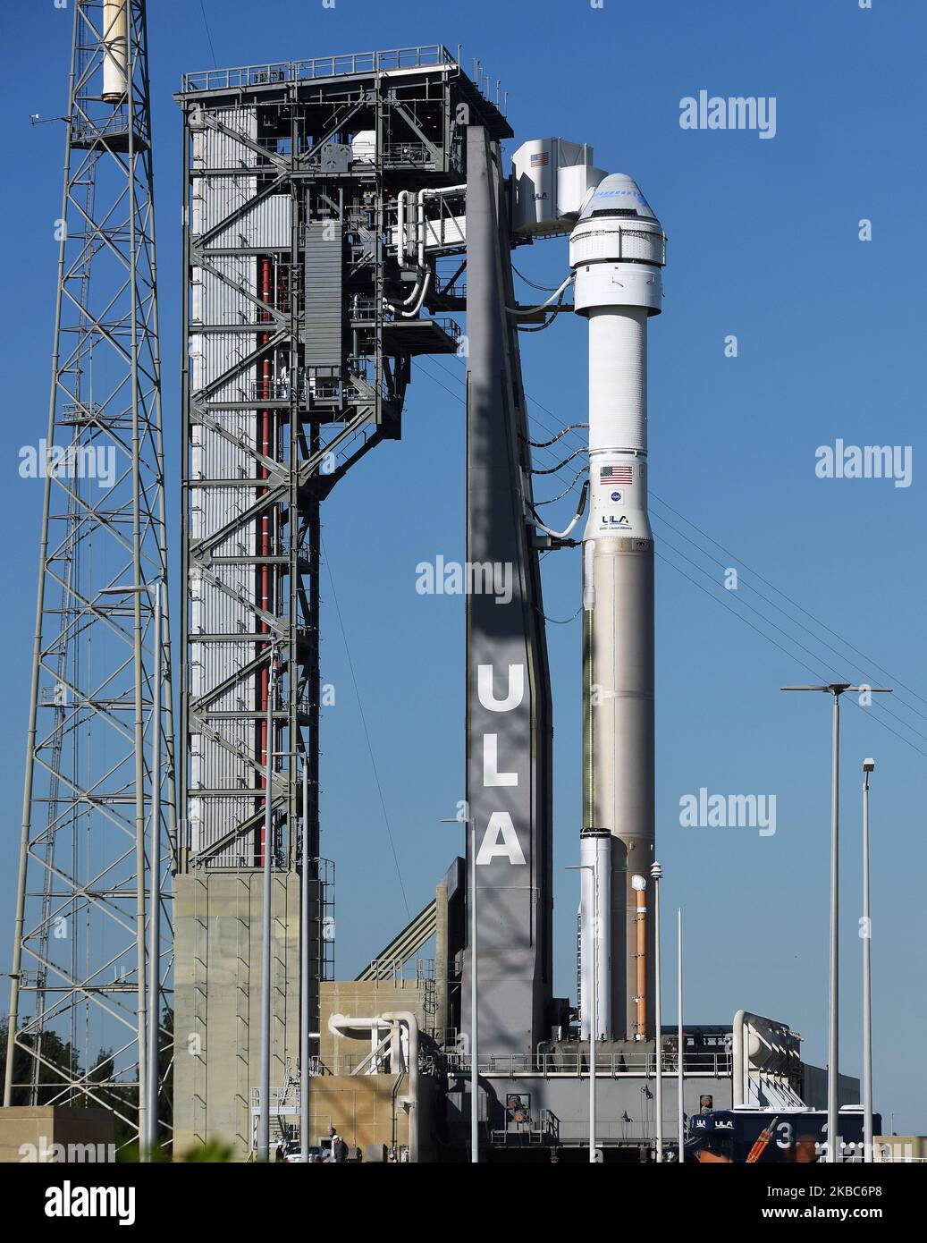 Boeing's first CST-100 Starliner spacecraft sits atop a United Launch ...