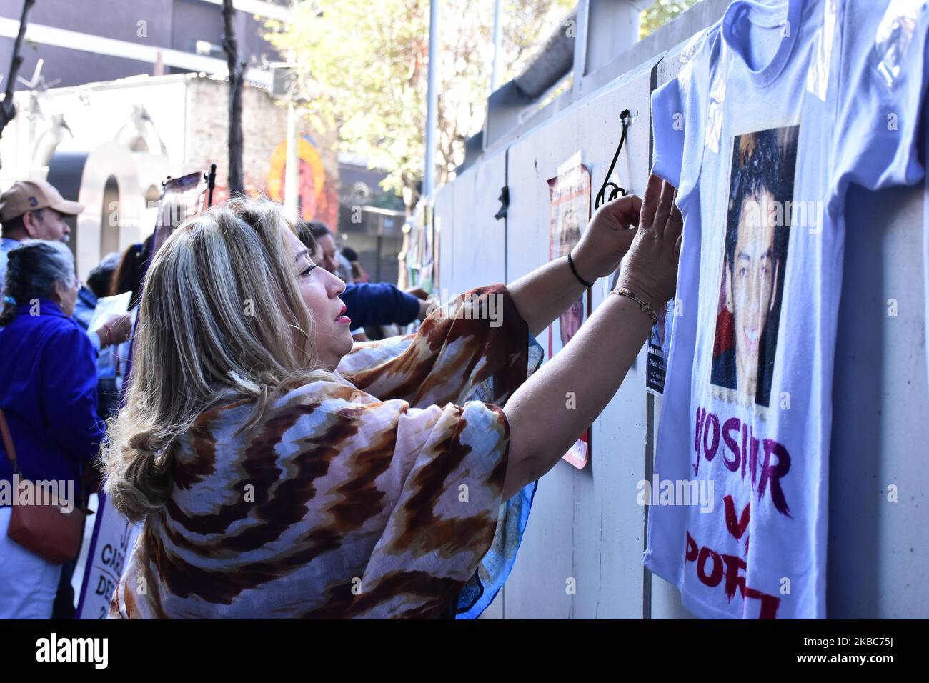 Relatives of missing victims made a protest called Cacerolazo to listen to victims outside the premises of the General Prosecutor of the Republic of Mexico As part of the ''National Search Day'' on December 5, 2019 in Mexico City, Mexico. (Photo by Eyepix/NurPhoto) Stock Photo