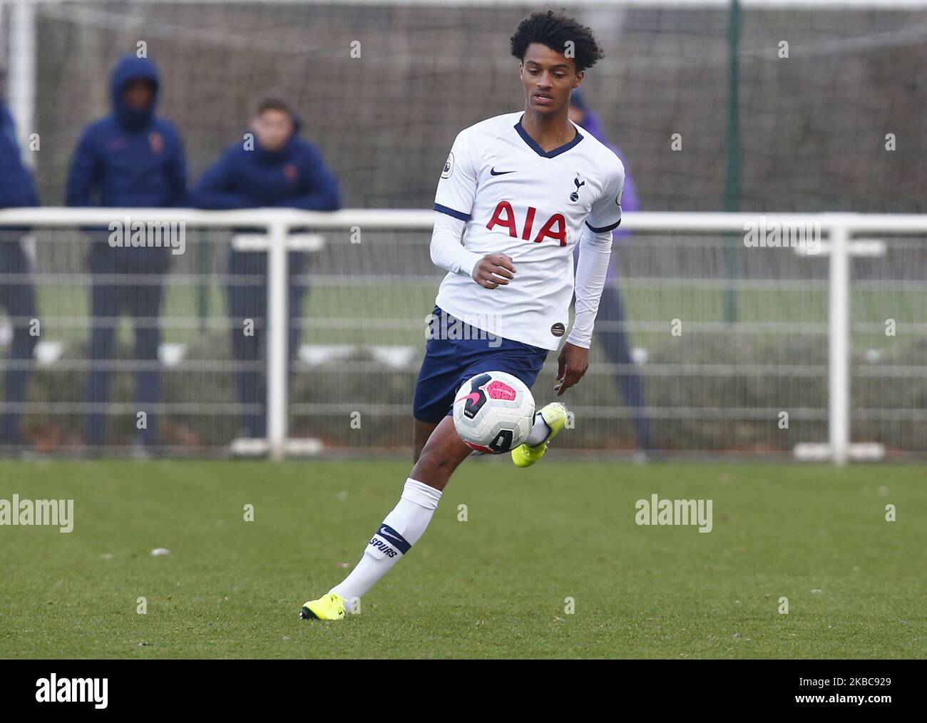 Brooklyn Lyons-Foster of Tottenham Hotspur during Premier League 2 between Tottenham Hotspur and Liverpool at the Hotspur Way, Enfield on 06 December, 2019 in Enfield, England. (Photo by Action Foto Sport/NurPhoto) Stock Photo