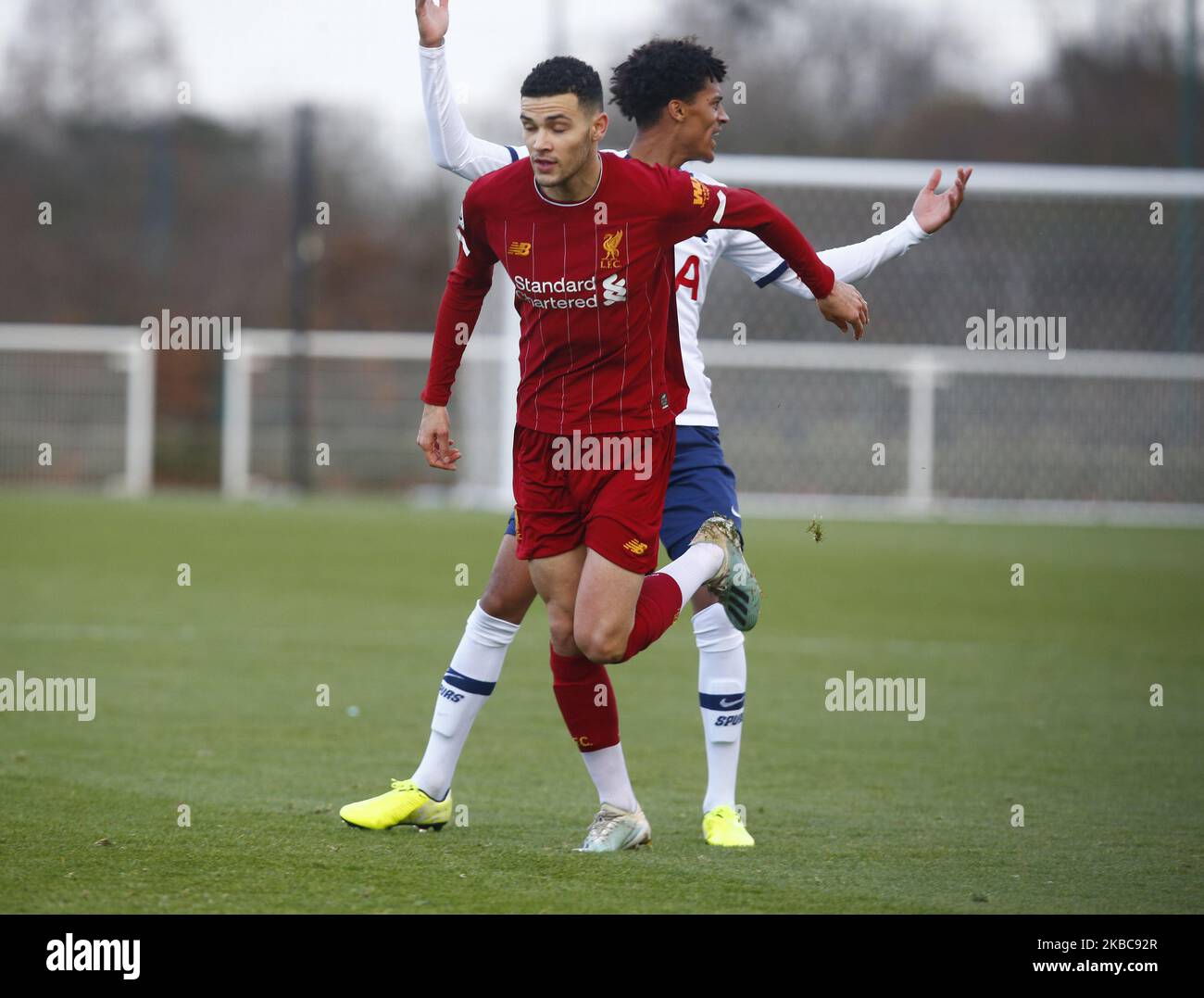 Isaac Christie-Davies of vLiverpool during Premier League 2 between Tottenham Hotspur and Liverpool at the Hotspur Way, Enfield on 06 December, 2019 in Enfield, England. (Photo by Action Foto Sport/NurPhoto) Stock Photo