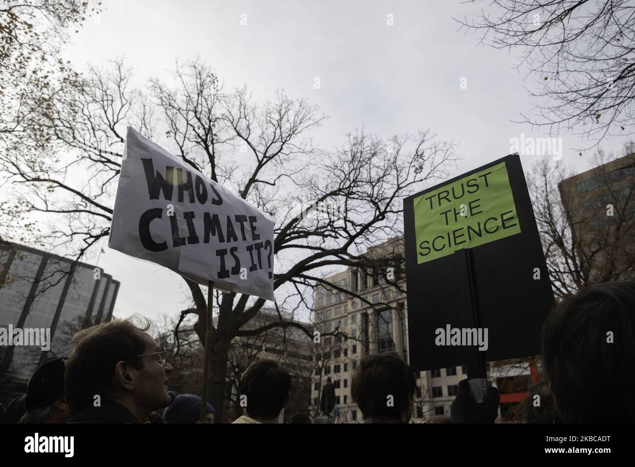 Climate Change activists gathered to participate in a 'Fire Drill Fridays' climate change protest in Washington, D.C. on Friday, December 6, 2019. (Photo by Aurora Samperio/NurPhoto) Stock Photo