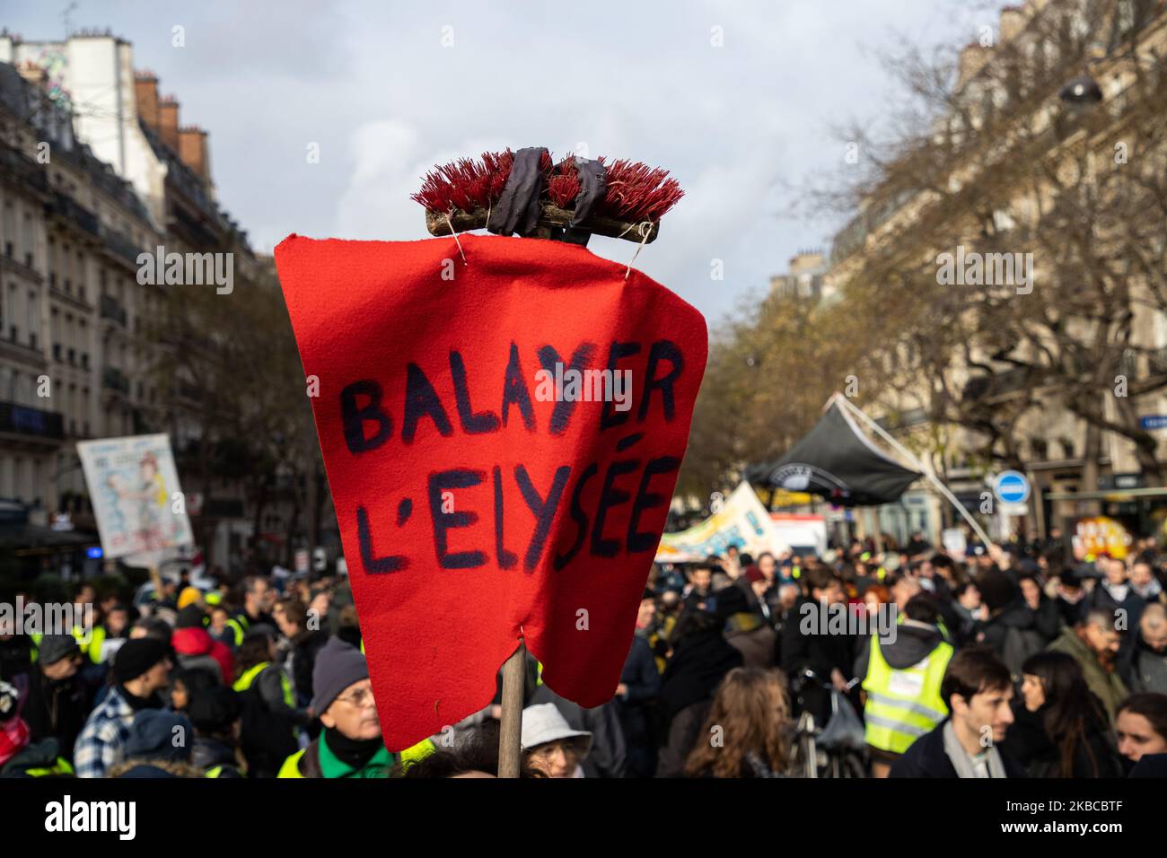 The Yellow Vest movement, or 'Gilet Jaunes' held their 56th Saturday  protest today in Paris, France, on 7 December 2019 with also some students  and different protesters,starting in bercy to porte de