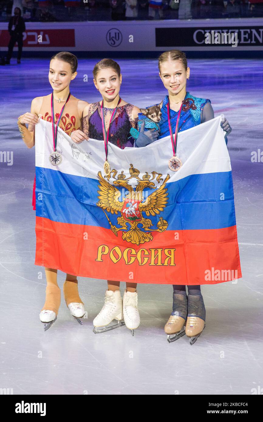 Alena KOSTORNAIA, Anna SHCHERBAKOVA, Alexandra TRUSOVA at the
