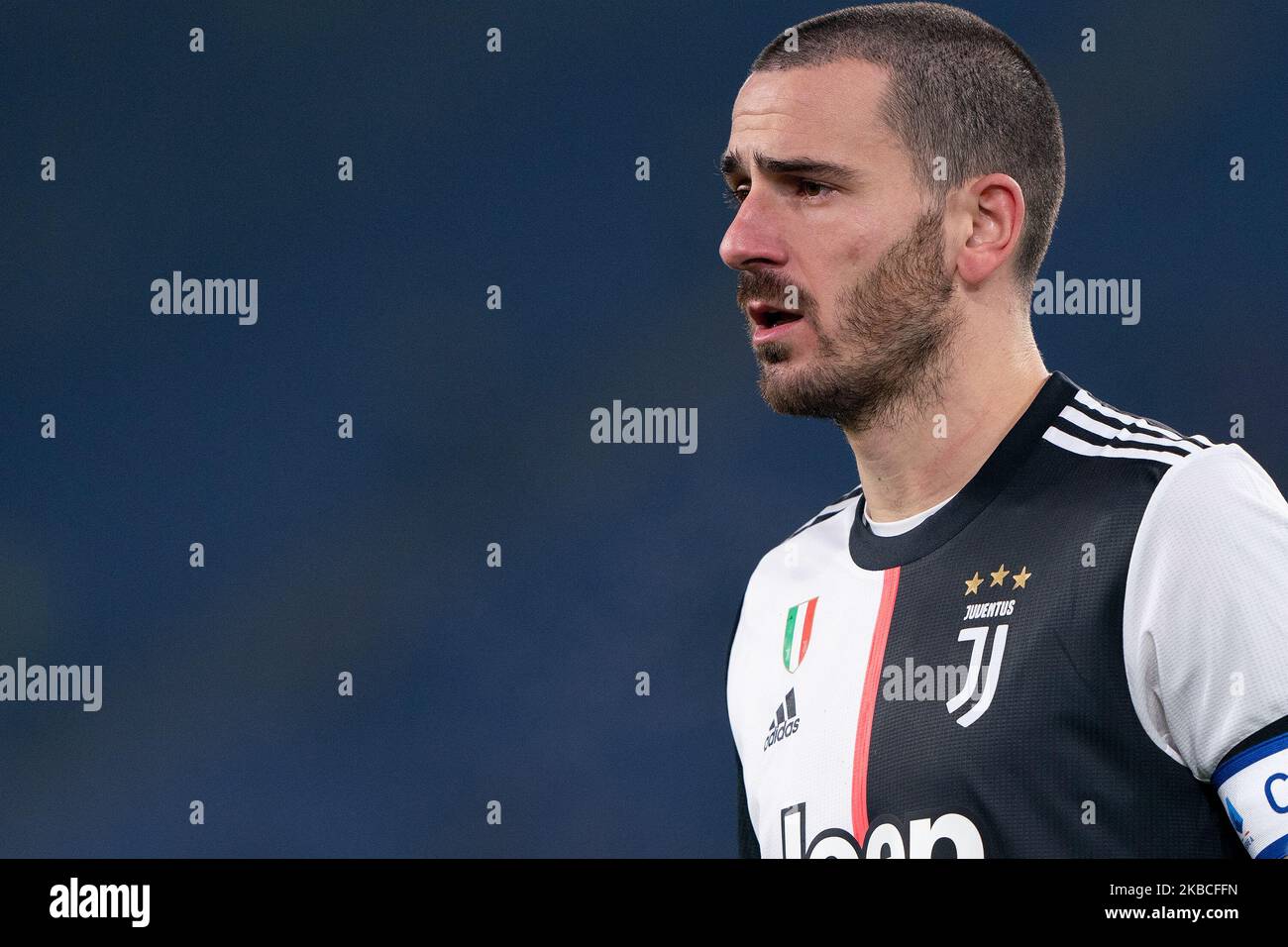 Dusan Vlahovic of ACF Fiorentina in action against Leonardo Bonucci of Juventus  FC during ACF Fiorentina vs Juventu - Photo .LiveMedia/Matteo Papini Stock  Photo - Alamy