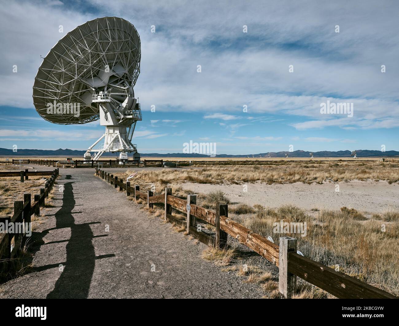 Radio telescope at the Very Large Array in New Mexico USA Stock Photo