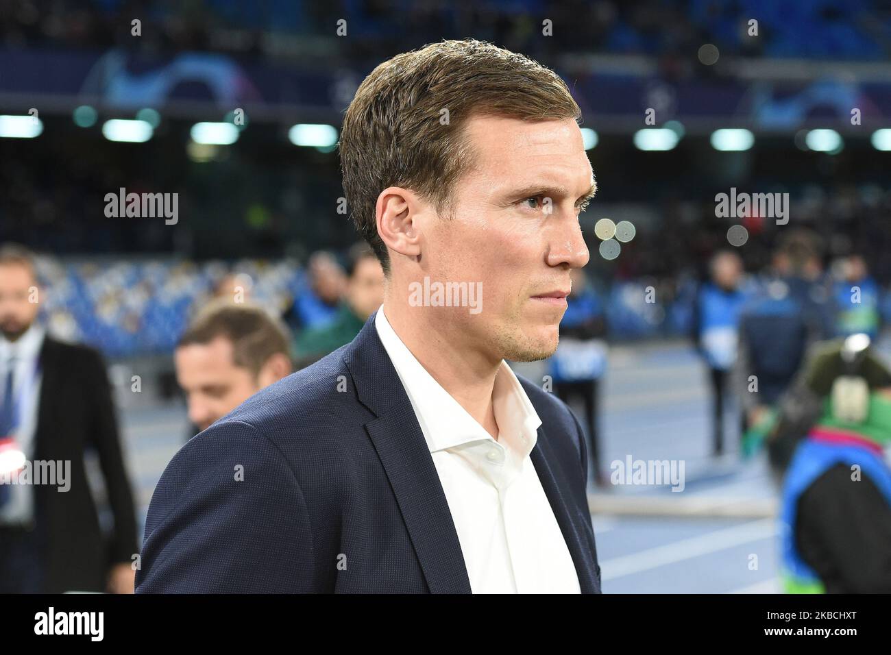 Head Coach of KRC Genk Hannes Wolf during the UEFA Champions League match between SSC Napoli and KRC Genk at Stadio San Paolo Naples Italy on 10 December 2019. (Photo by Franco Romano/NurPhoto) Stock Photo
