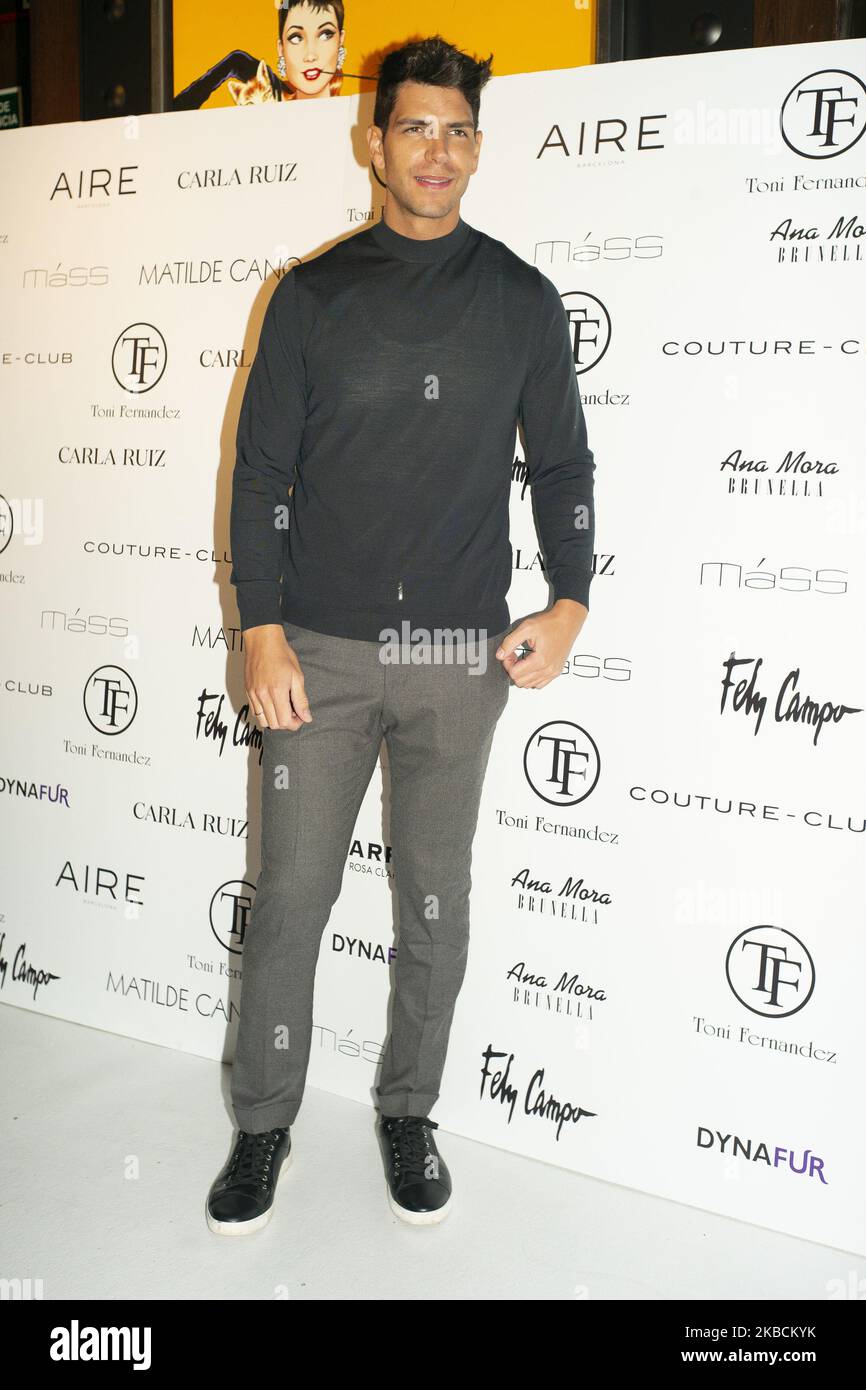 Diego Matamoros during photocall the fashion show of Toni Fernandez in the Sala Joy Eslava in Madrid. Spain. December 10, 2019 (Photo by Oscar Gonzalez/NurPhoto) Stock Photo