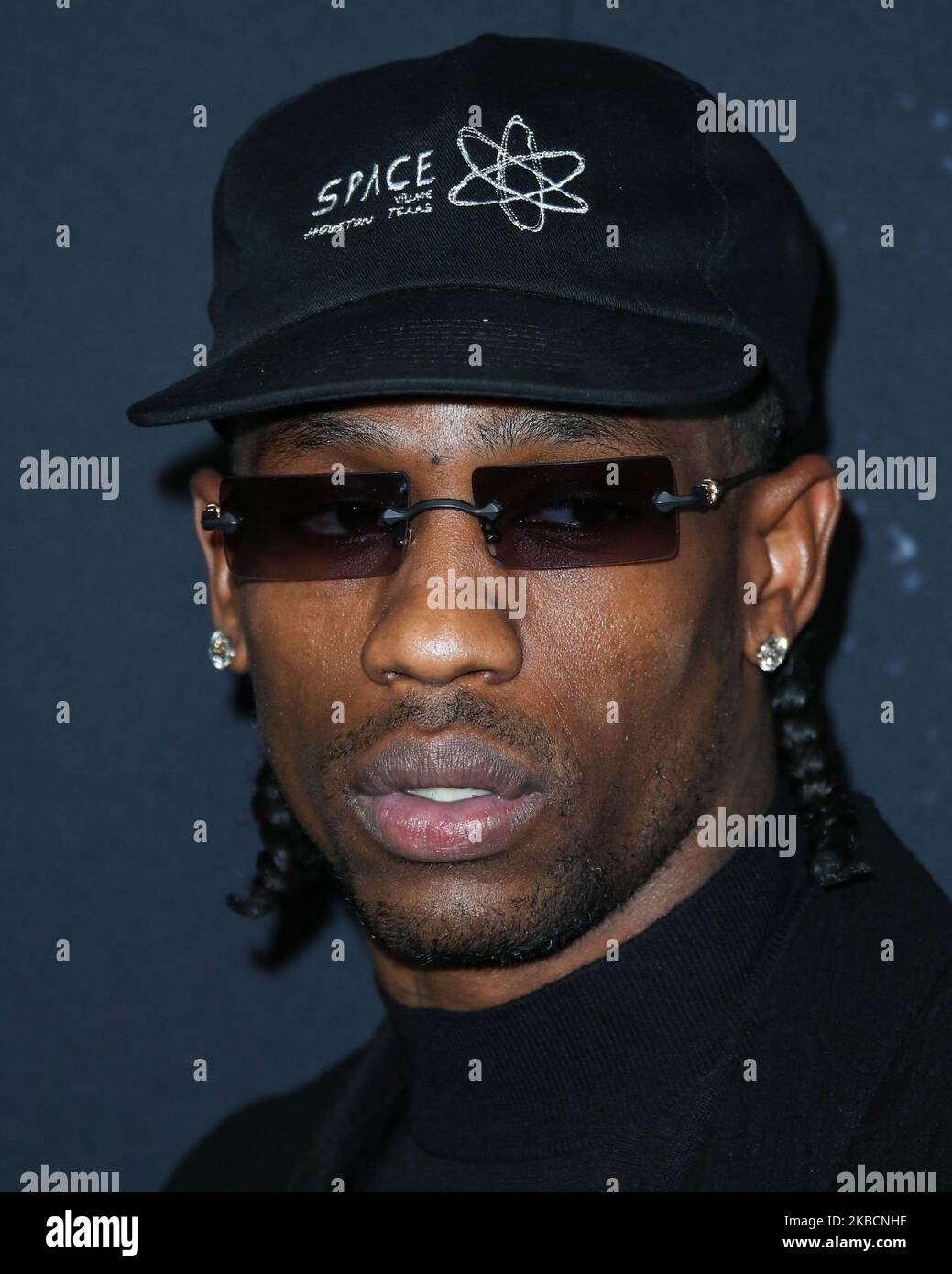HOLLYWOOD, LOS ANGELES, CALIFORNIA, USA - DECEMBER 11: Rapper Travis Scott arrives at the Los Angeles Premiere Of A24's 'Uncut Gems' held at the ArcLight Cinerama Dome on December 11, 2019 in Hollywood, Los Angeles, California, United States. (Photo by Xavier Collin/Image Press Agency/NurPhoto) Stock Photo